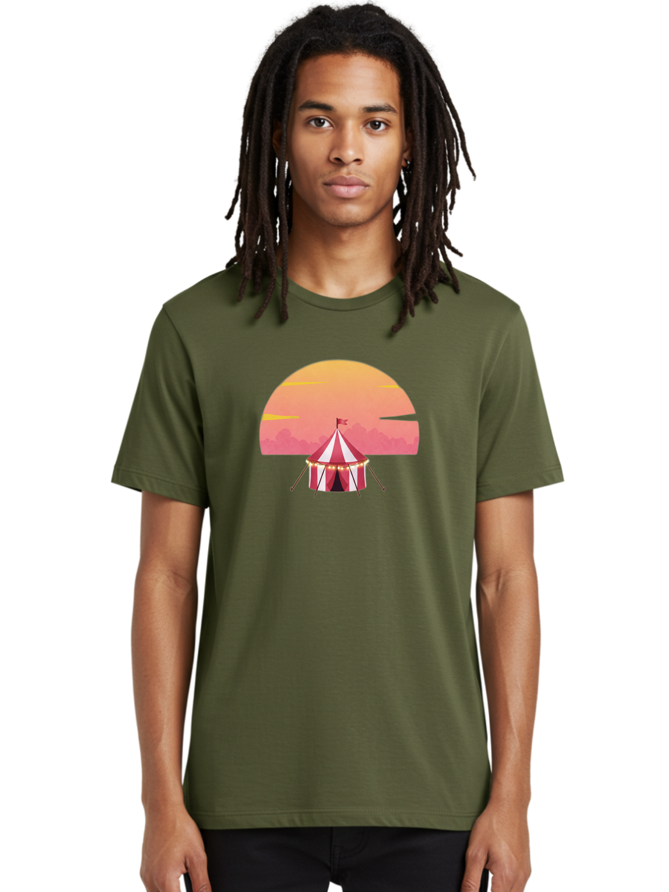 Circus-Tent-At-Sunset Men'S Graphic Tee, 100% Cotton, Comfortable Casual Summer Wear, Machine Washable, Vintage Camera, Old Camera, Antique Camera, Black Camera, Classic Photography, Photography Equipment, Nostalgic Device, Film Camera, Baj403