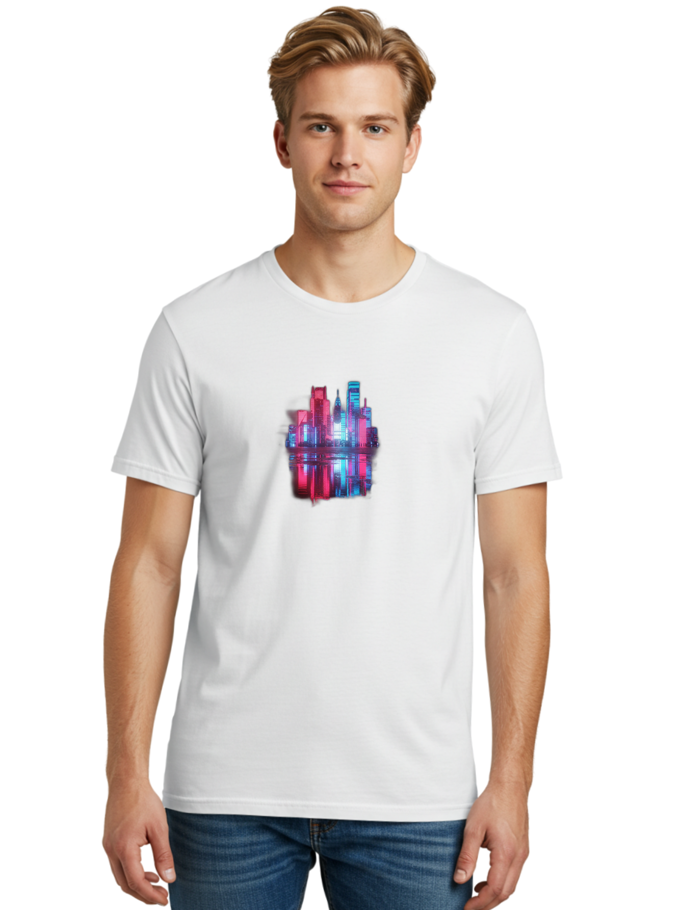 Cityscape-Illustration Men'S Graphic Tee, 100% Cotton, Comfortable Casual Summer Wear, Machine Washable, Vintage Camera, Old Camera, Antique Camera, Black Camera, Classic Photography, Photography Equipment, Nostalgic Device, Film Camera, Baj407