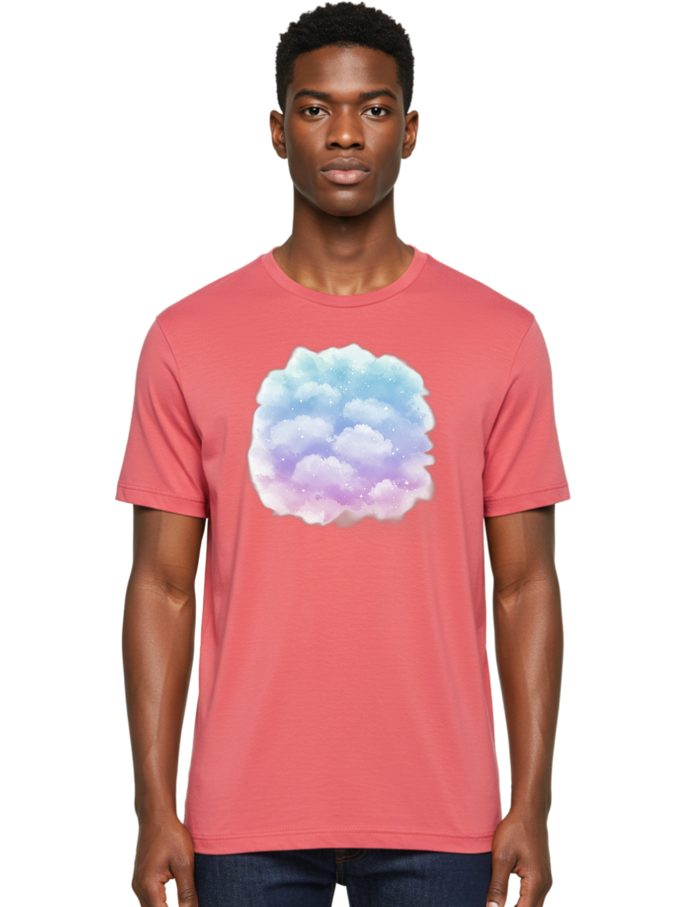 Clouds-1 Men'S Graphic Tee, 100% Cotton, Comfortable Casual Summer Wear, Machine Washable, Vintage Camera, Old Camera, Antique Camera, Black Camera, Classic Photography, Photography Equipment, Nostalgic Device, Film Camera, Camera Art Baj410