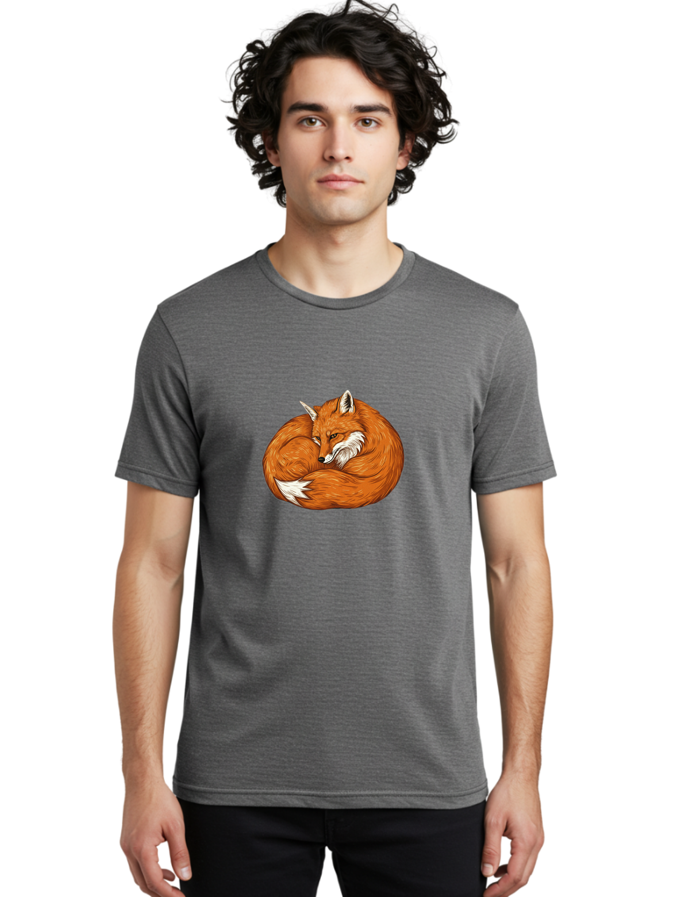 Curled-Fox-1 Men'S Graphic Tee, 100% Cotton, Comfortable Casual Summer Wear, Machine Washable, Vintage Camera, Old Camera, Antique Camera, Black Camera, Classic Photography, Photography Equipment, Nostalgic Device, Film Camera, Camera Art Baj425