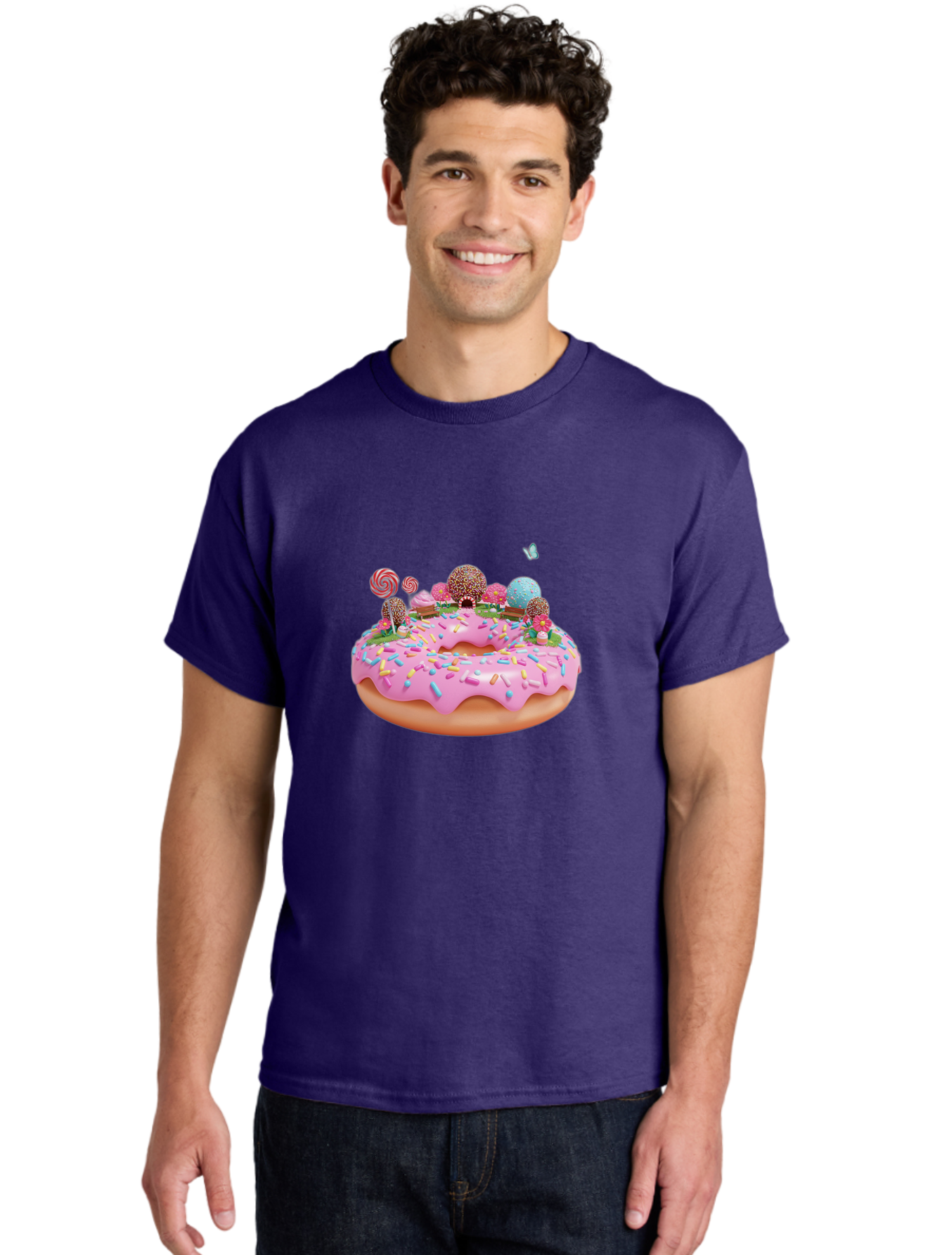 Donut-With-Sprinkles-And-Lollipops Men'S Graphic Tee, 100% Cotton, Comfortable Casual Summer Wear, Machine Washable, Vintage Camera, Old Camera, Antique Camera, Black Camera, Classic Photography, Photography Equipment, Nostalgic Device, Baj436