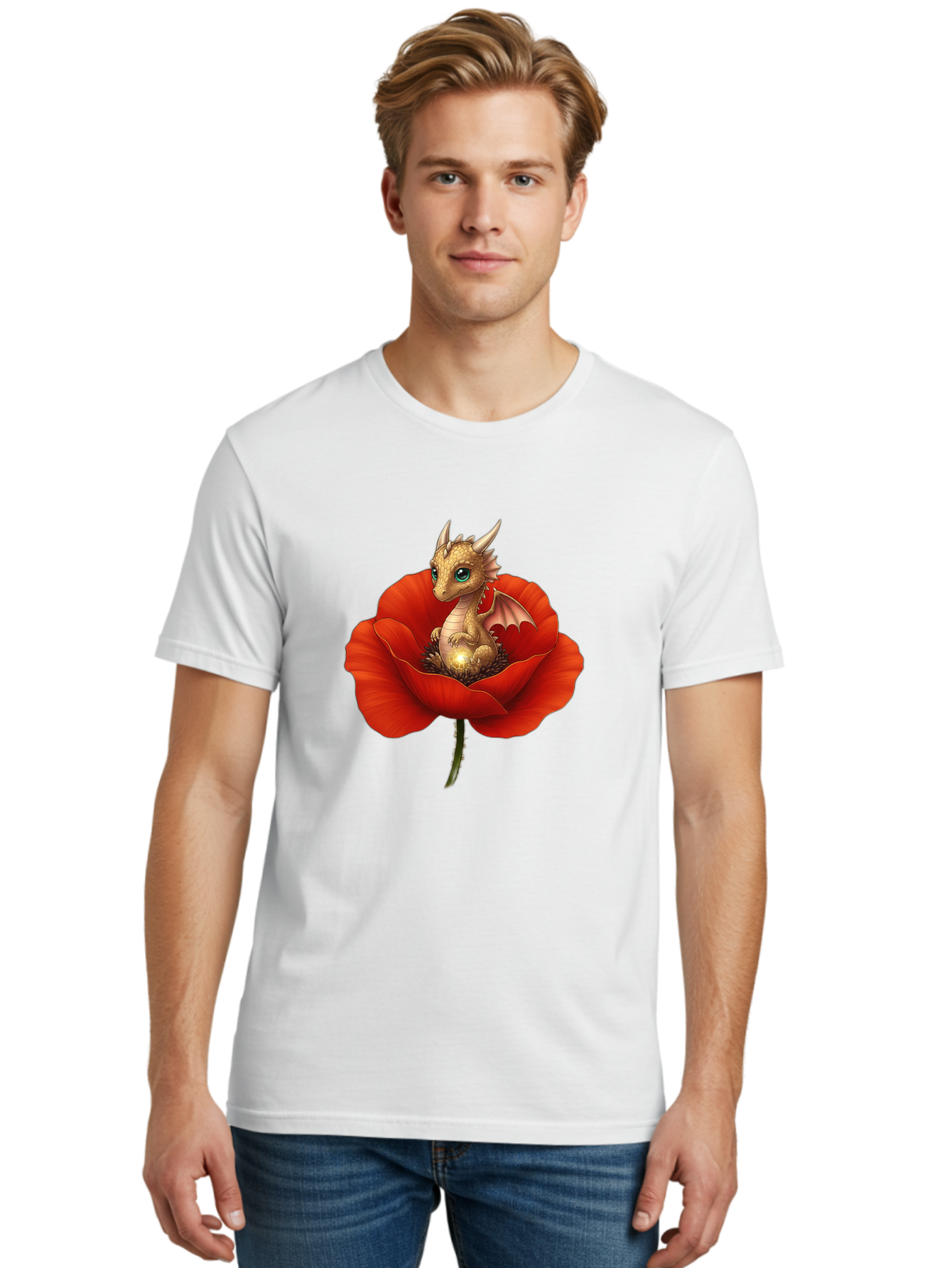 Dragon-In-Poppy-3 Men'S Graphic Tee, 100% Cotton, Comfortable Casual Summer Wear, Machine Washable, Vintage Camera, Old Camera, Antique Camera, Black Camera, Classic Photography, Photography Equipment, Nostalgic Device, Film Camera, Camera Art Baj443