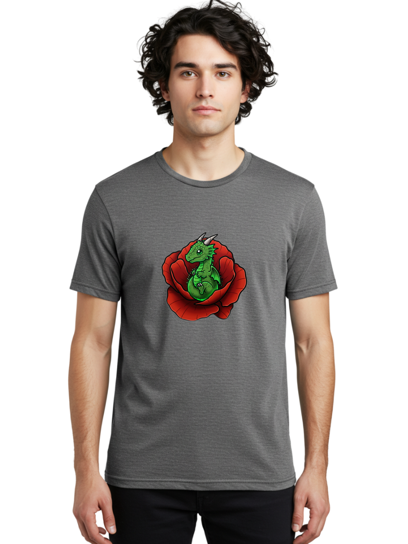 Dragon-In-Rose-1 Men'S Graphic Tee, 100% Cotton, Comfortable Casual Summer Wear, Machine Washable, Vintage Camera, Old Camera, Antique Camera, Black Camera, Classic Photography, Photography Equipment, Nostalgic Device, Film Camera, Camera Art Baj448