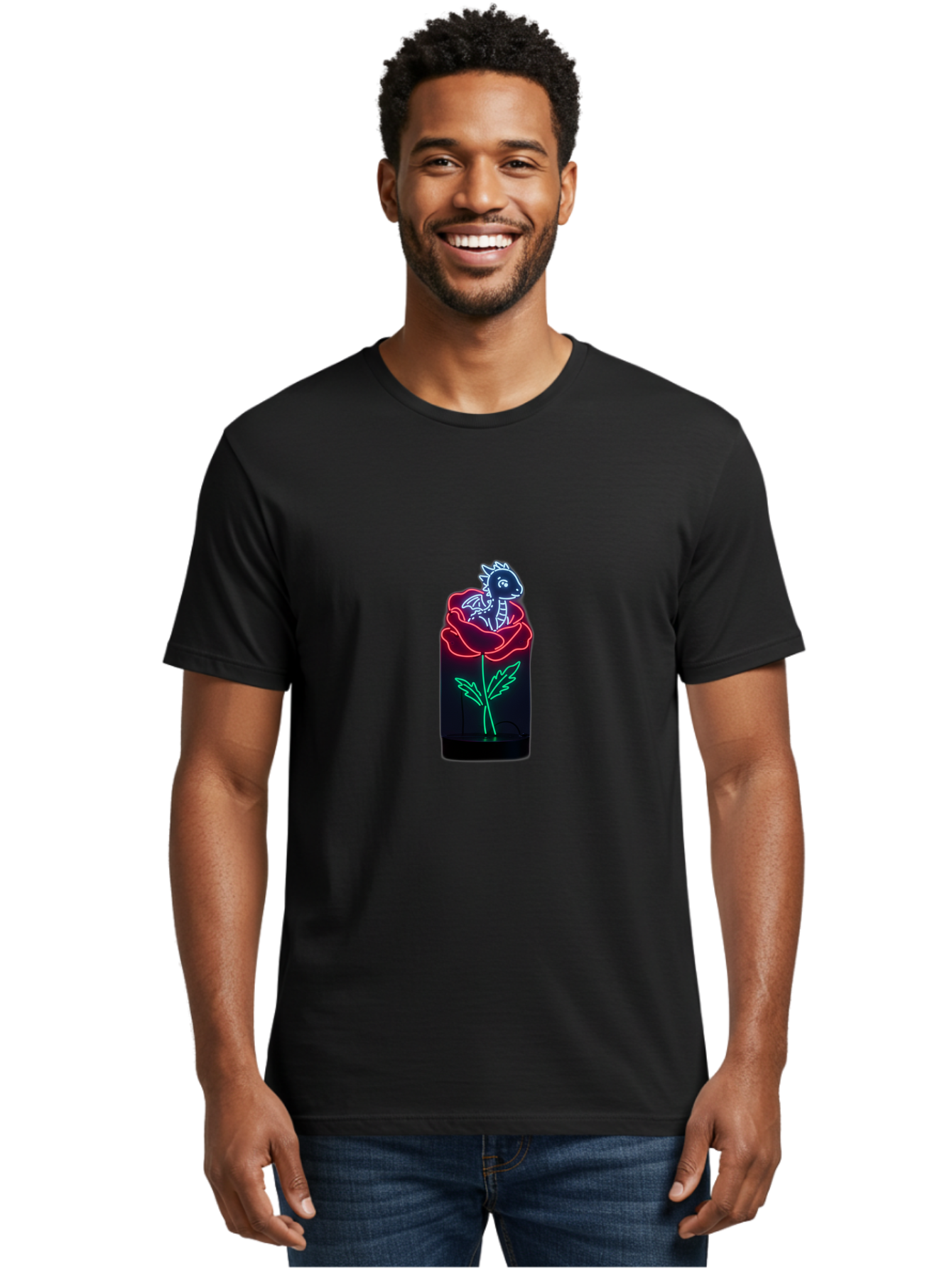 Dragon-In-Rose-3 Men'S Graphic Tee, 100% Cotton, Comfortable Casual Summer Wear, Machine Washable, Vintage Camera, Old Camera, Antique Camera, Black Camera, Classic Photography, Photography Equipment, Nostalgic Device, Film Camera, Camera Art Baj450