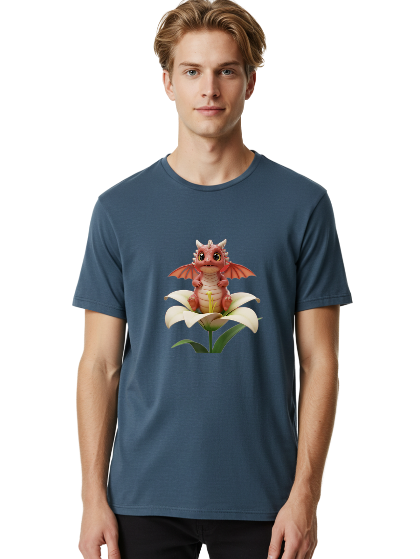 Dragon-On-Flower-1 Men'S Graphic Tee, 100% Cotton, Comfortable Casual Summer Wear, Machine Washable, Vintage Camera, Old Camera, Antique Camera, Black Camera, Classic Photography, Photography Equipment, Nostalgic Device, Film Camera, Baj453