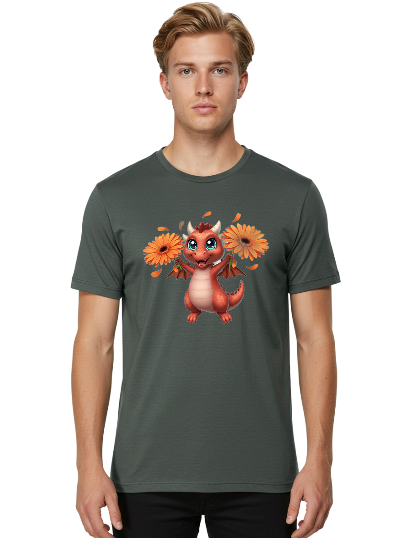Dragon-With-Flowers Men'S Graphic Tee, 100% Cotton, Comfortable Casual Summer Wear, Machine Washable, Vintage Camera, Old Camera, Antique Camera, Black Camera, Classic Photography, Photography Equipment, Nostalgic Device, Film Camera, Baj458
