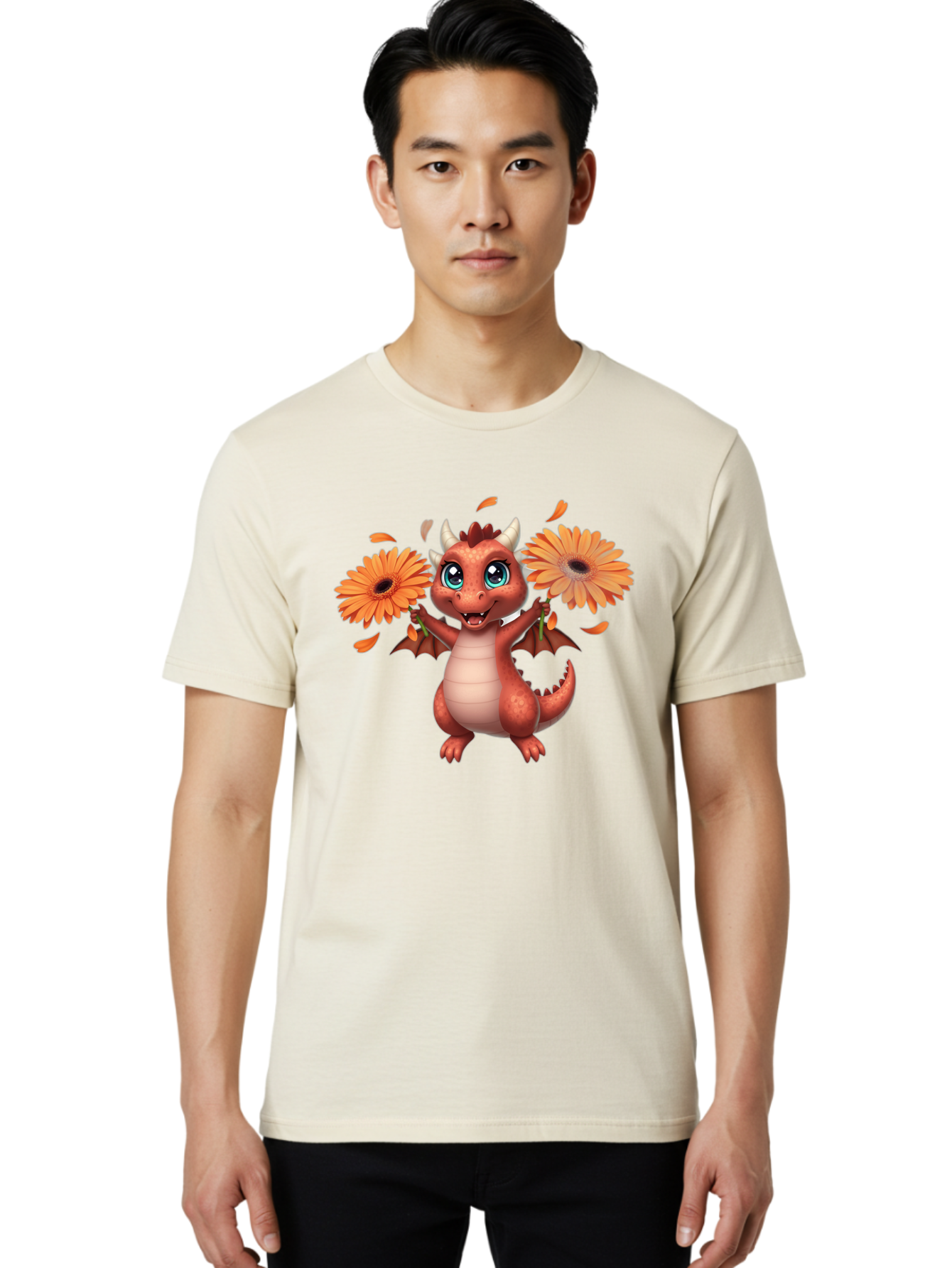 Dragon-With-Flowers Men'S Graphic Tee, 100% Cotton, Comfortable Casual Summer Wear, Machine Washable, Vintage Camera, Old Camera, Antique Camera, Black Camera, Classic Photography, Photography Equipment, Nostalgic Device, Film Camera, Baj458