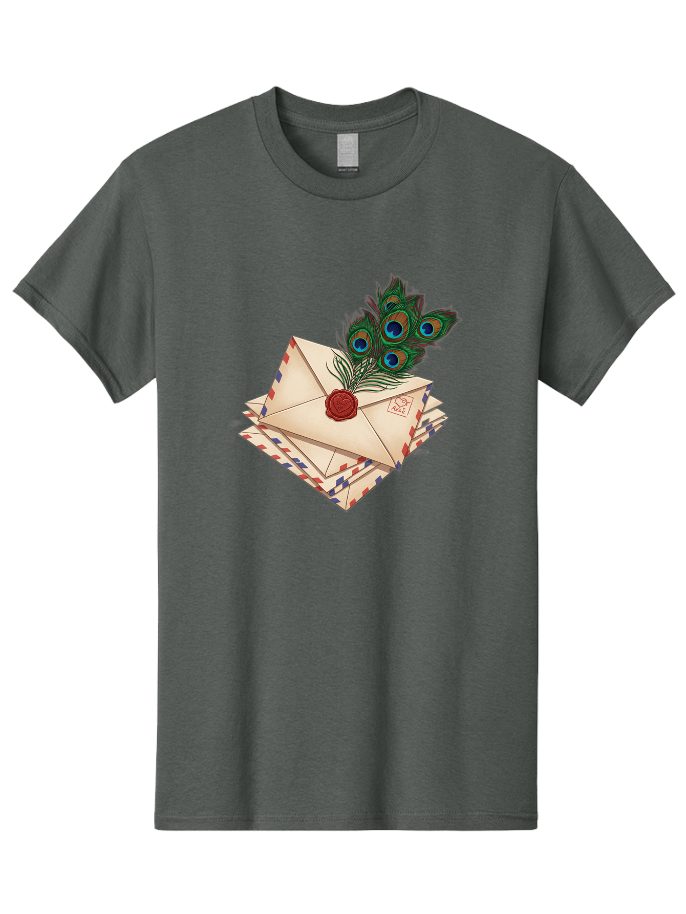 Envelope-With-Peacock-Feather Men'S Graphic Tee, 100% Cotton, Comfortable Casual Summer Wear, Machine Washable, Vintage Camera, Old Camera, Antique Camera, Black Camera, Classic Photography, Photography Equipment, Nostalgic Device, Baj464