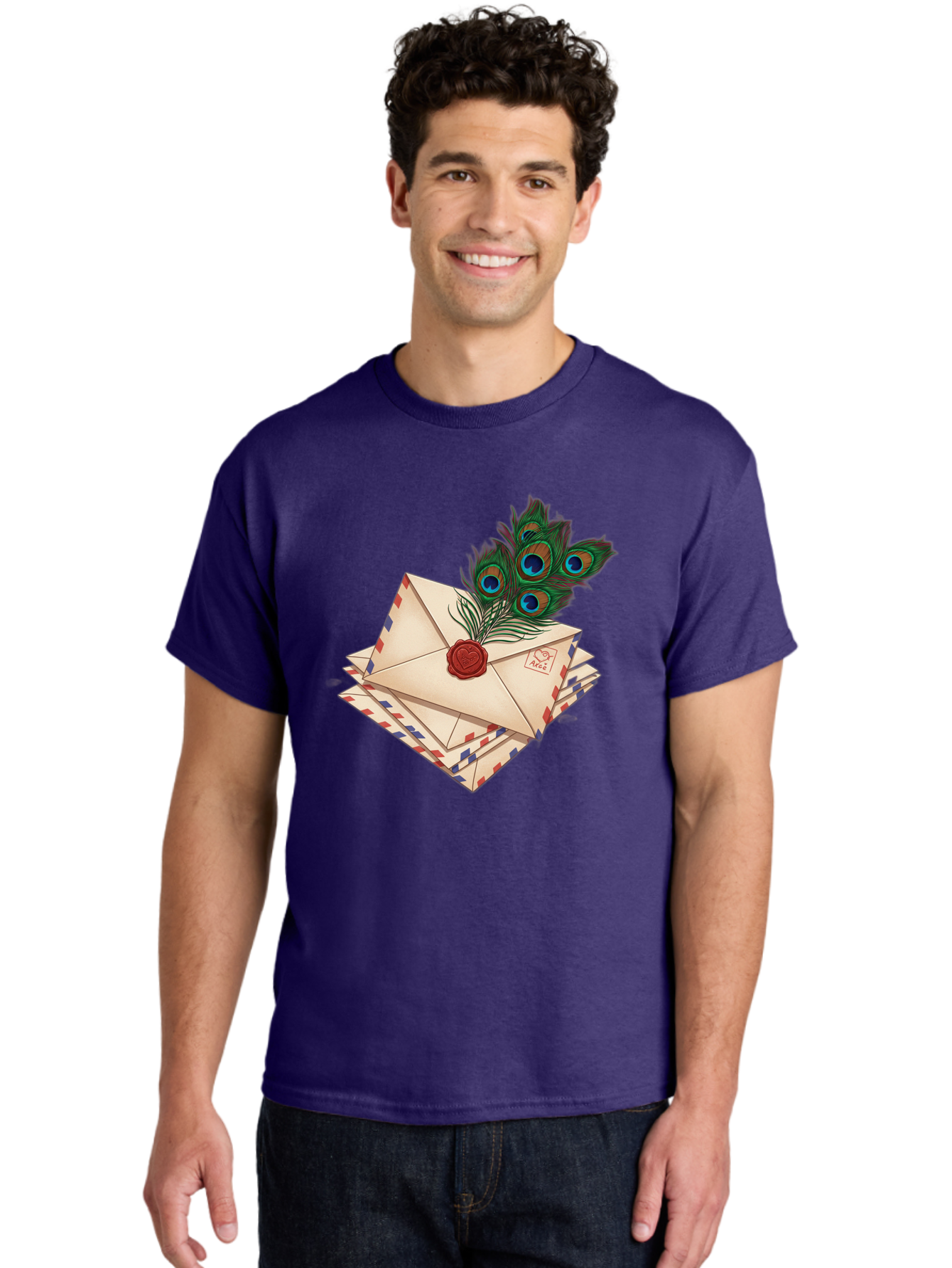 Envelope-With-Peacock-Feather Men'S Graphic Tee, 100% Cotton, Comfortable Casual Summer Wear, Machine Washable, Vintage Camera, Old Camera, Antique Camera, Black Camera, Classic Photography, Photography Equipment, Nostalgic Device, Baj464