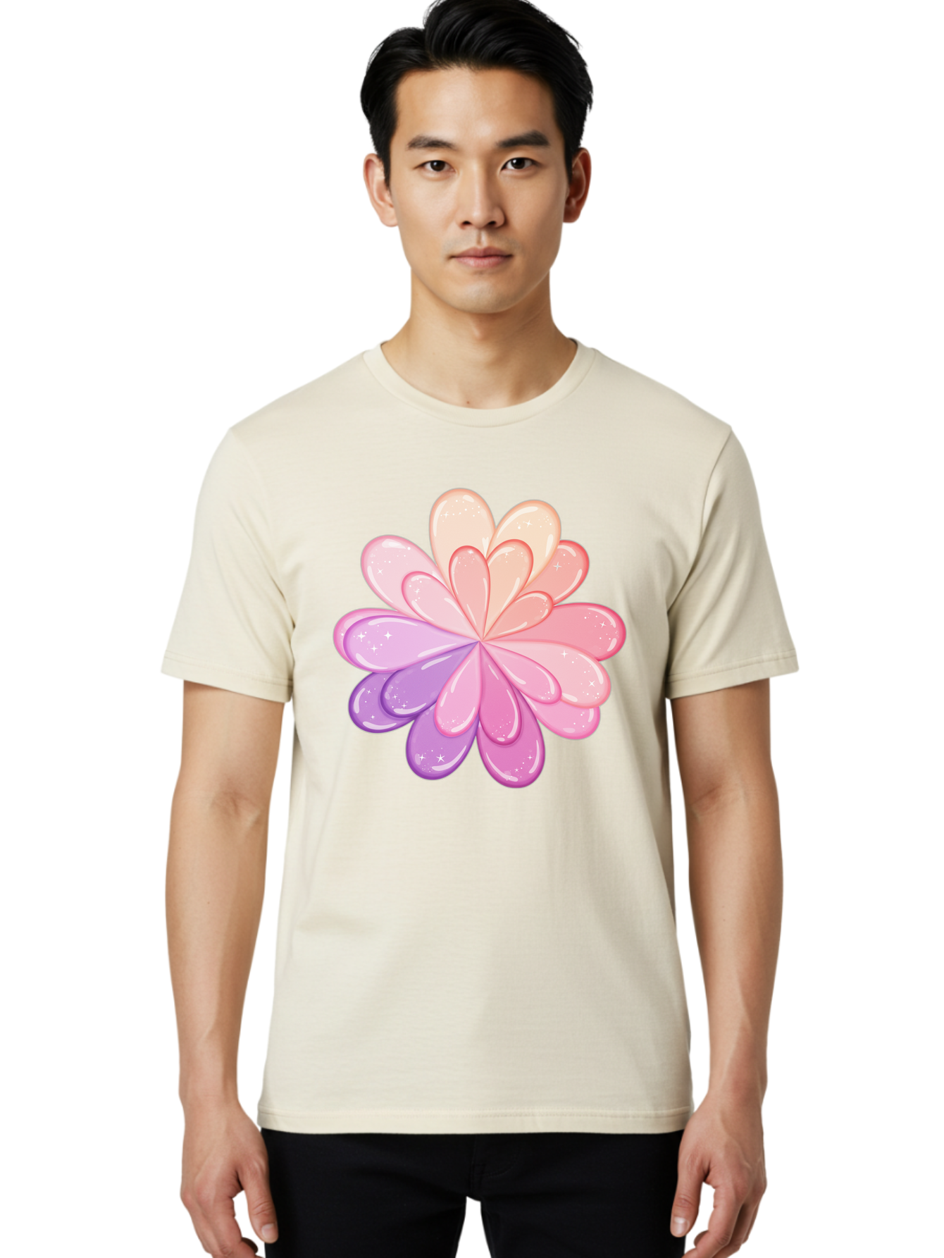 Flower-1 Men'S Graphic Tee, 100% Cotton, Comfortable Casual Summer Wear, Machine Washable, Vintage Camera, Old Camera, Antique Camera, Black Camera, Classic Photography, Photography Equipment, Nostalgic Device, Film Camera, Camera Art Baj467