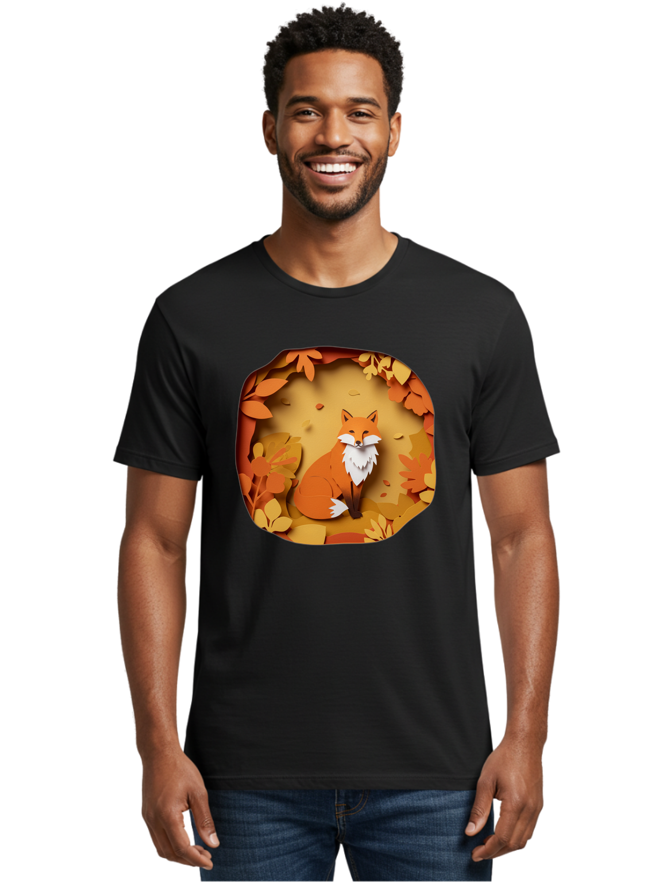 Fox-In-Leaves-1 Men'S Graphic Tee, 100% Cotton, Comfortable Casual Summer Wear, Machine Washable, Vintage Camera, Old Camera, Antique Camera, Black Camera, Classic Photography, Photography Equipment, Nostalgic Device, Film Camera, Camera Art Baj469