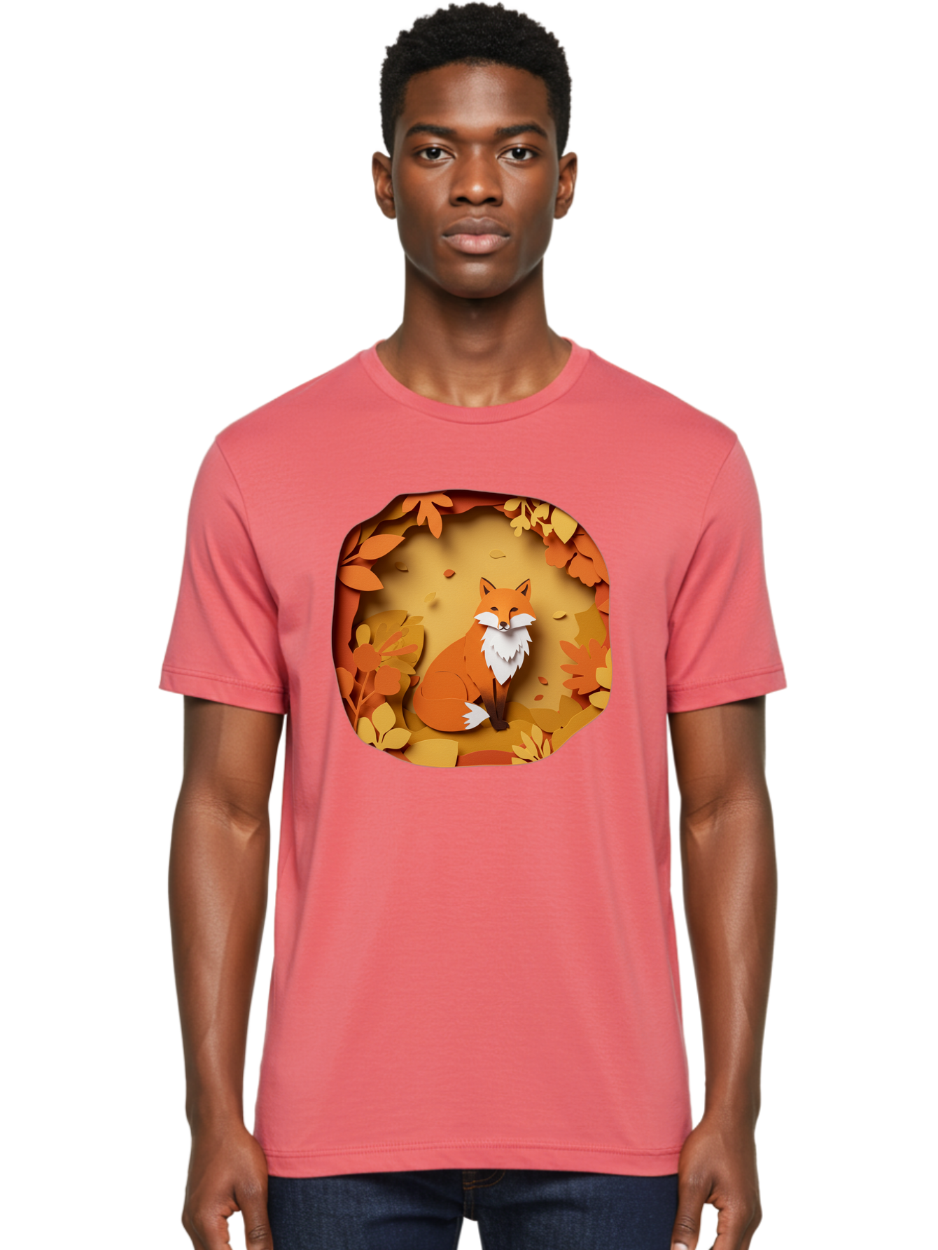 Fox-In-Leaves-1 Men'S Graphic Tee, 100% Cotton, Comfortable Casual Summer Wear, Machine Washable, Vintage Camera, Old Camera, Antique Camera, Black Camera, Classic Photography, Photography Equipment, Nostalgic Device, Film Camera, Camera Art Baj469