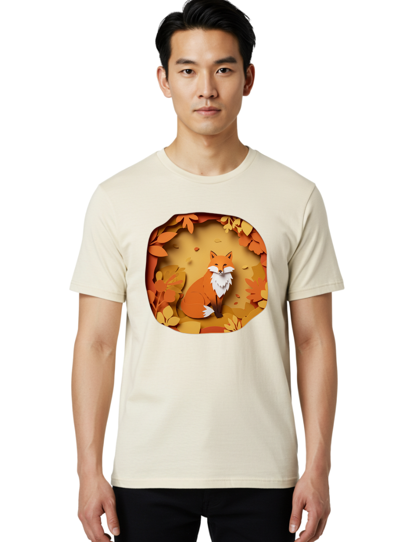 Fox-In-Leaves-1 Men'S Graphic Tee, 100% Cotton, Comfortable Casual Summer Wear, Machine Washable, Vintage Camera, Old Camera, Antique Camera, Black Camera, Classic Photography, Photography Equipment, Nostalgic Device, Film Camera, Camera Art Baj469