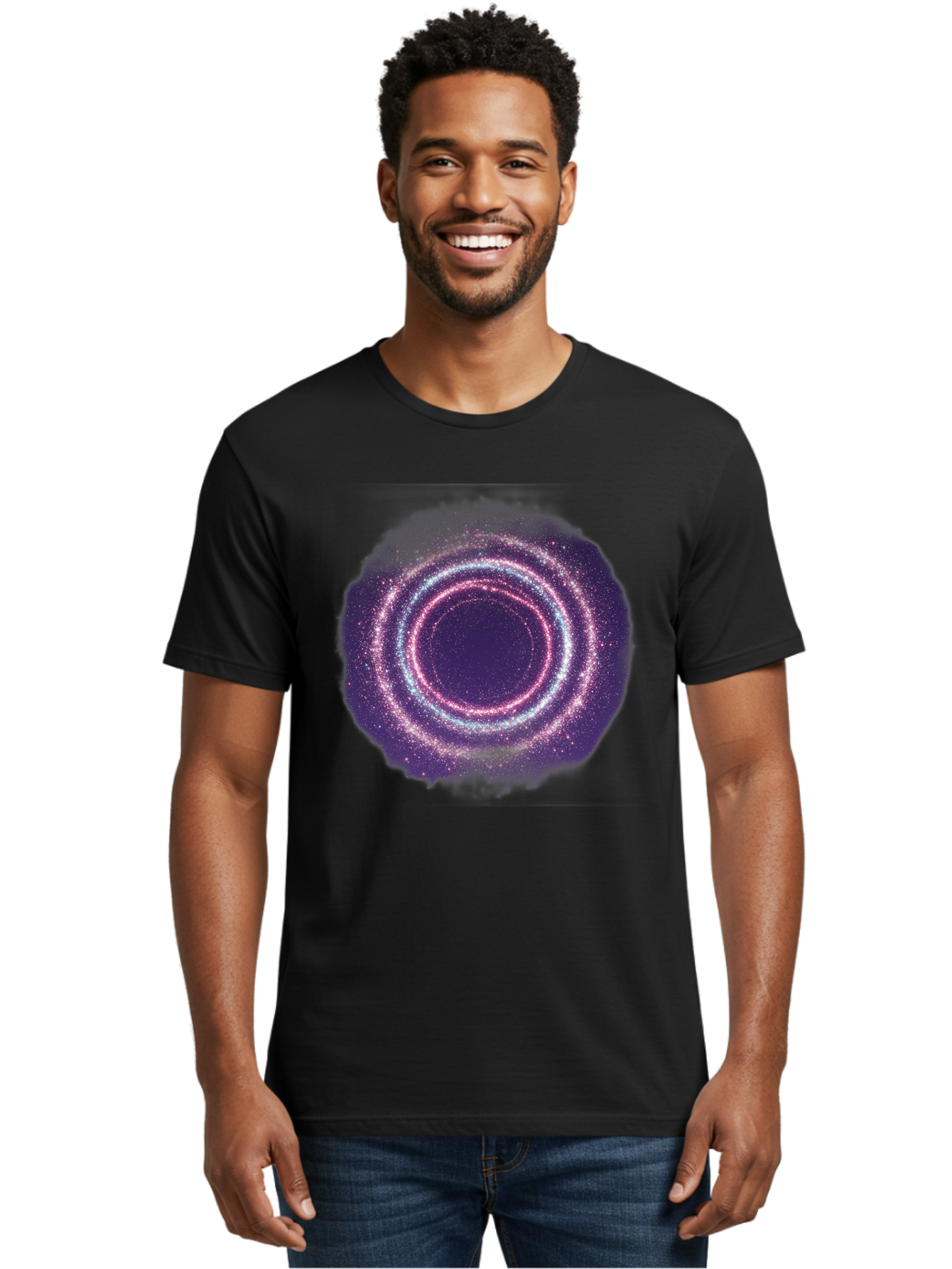 Galaxy-Circle Men'S Graphic Tee, 100% Cotton, Comfortable Casual Summer Wear, Machine Washable, Vintage Camera, Old Camera, Antique Camera, Black Camera, Classic Photography, Photography Equipment, Nostalgic Device, Film Camera, Camera Art Baj475