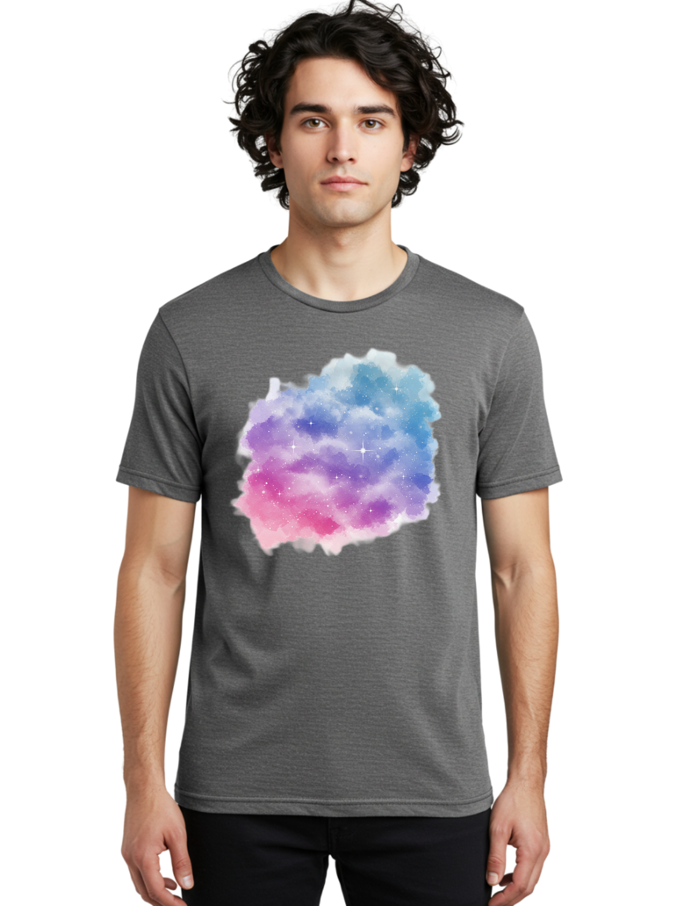 Galaxy-Watercolor Men'S Graphic Tee, 100% Cotton, Comfortable Casual Summer Wear, Machine Washable, Vintage Camera, Old Camera, Antique Camera, Black Camera, Classic Photography, Photography Equipment, Nostalgic Device, Film Camera, Camera Art Baj477