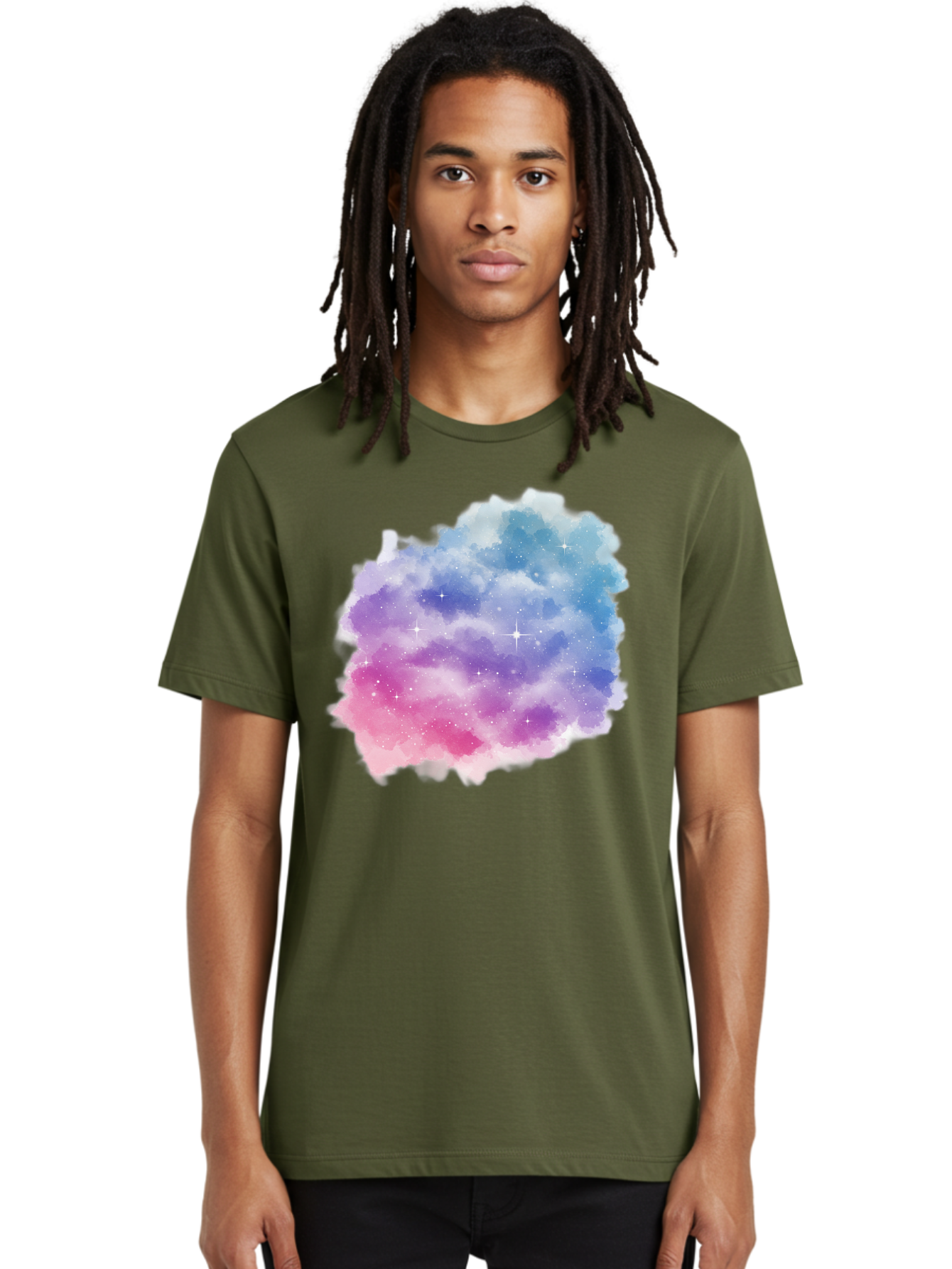 Galaxy-Watercolor Men'S Graphic Tee, 100% Cotton, Comfortable Casual Summer Wear, Machine Washable, Vintage Camera, Old Camera, Antique Camera, Black Camera, Classic Photography, Photography Equipment, Nostalgic Device, Film Camera, Camera Art Baj477