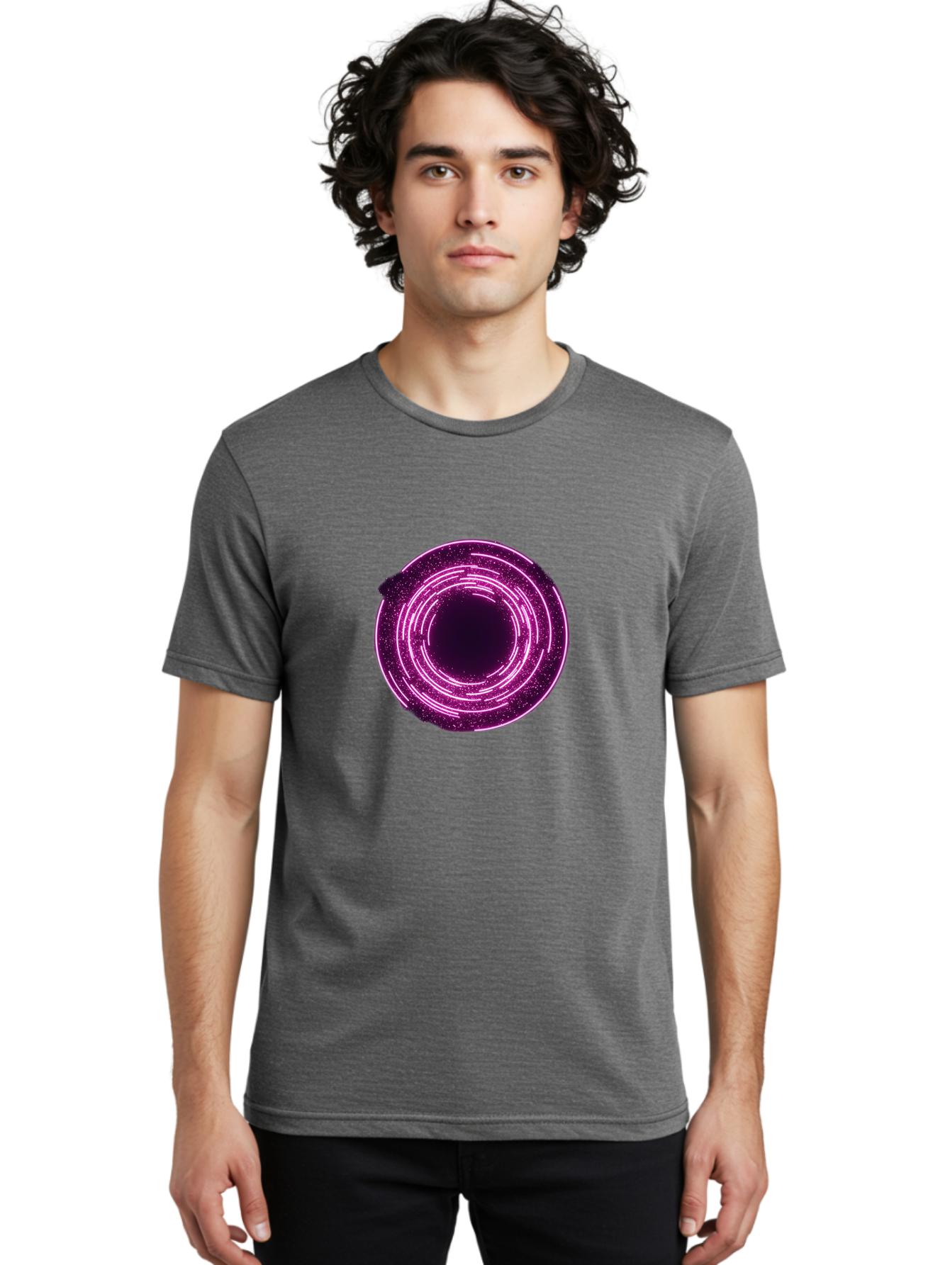 Glowing-Circle Men'S Graphic Tee, 100% Cotton, Comfortable Casual Summer Wear, Machine Washable, Vintage Camera, Old Camera, Antique Camera, Black Camera, Classic Photography, Photography Equipment, Nostalgic Device, Film Camera, Camera Art Baj479