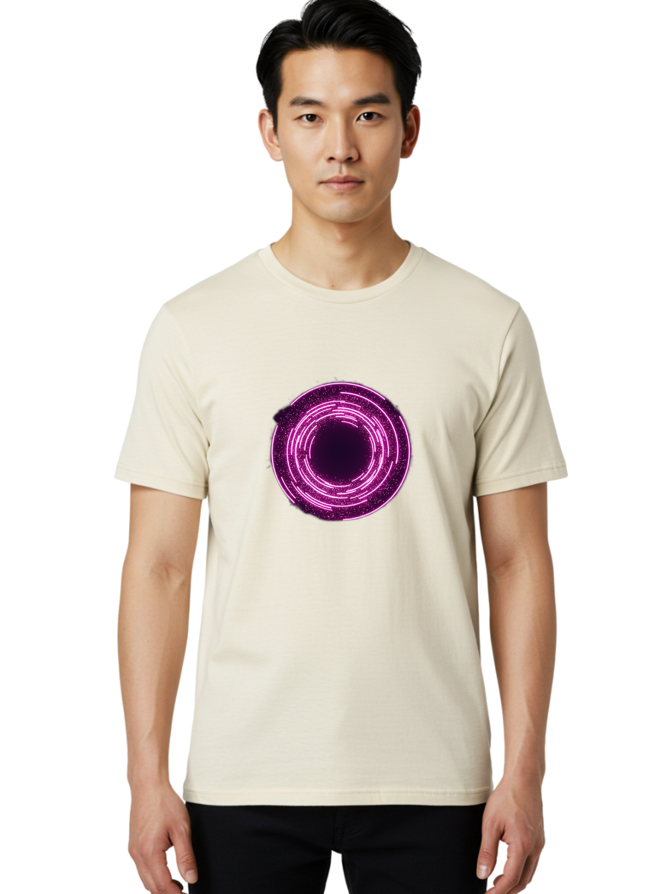 Glowing-Circle Men'S Graphic Tee, 100% Cotton, Comfortable Casual Summer Wear, Machine Washable, Vintage Camera, Old Camera, Antique Camera, Black Camera, Classic Photography, Photography Equipment, Nostalgic Device, Film Camera, Camera Art Baj479