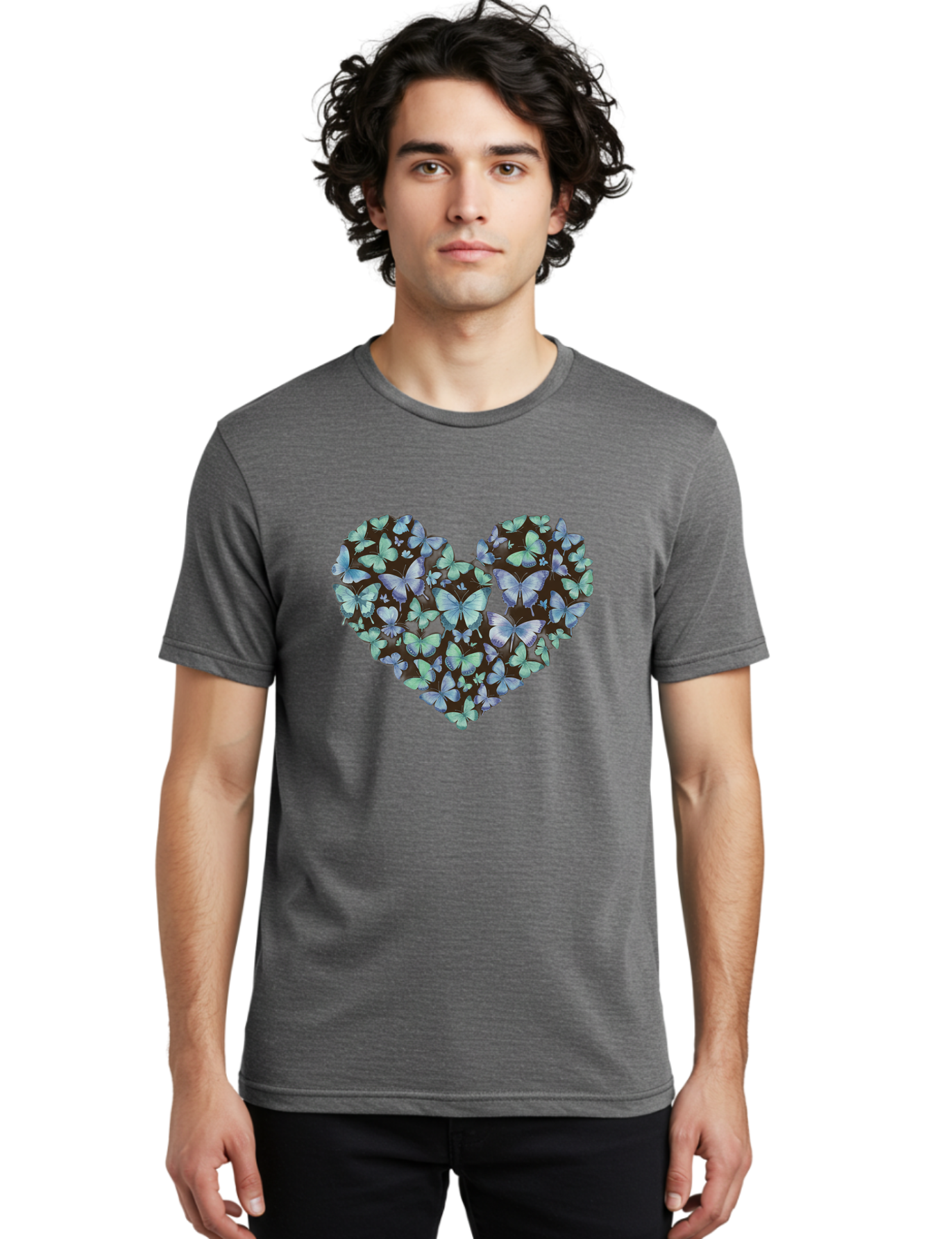 Heart-Of-Butterflies-1 Men'S Graphic Tee, 100% Cotton, Comfortable Casual Summer Wear, Machine Washable, Vintage Camera, Old Camera, Antique Camera, Black Camera, Classic Photography, Photography Equipment, Nostalgic Device, Film Camera, Baj488