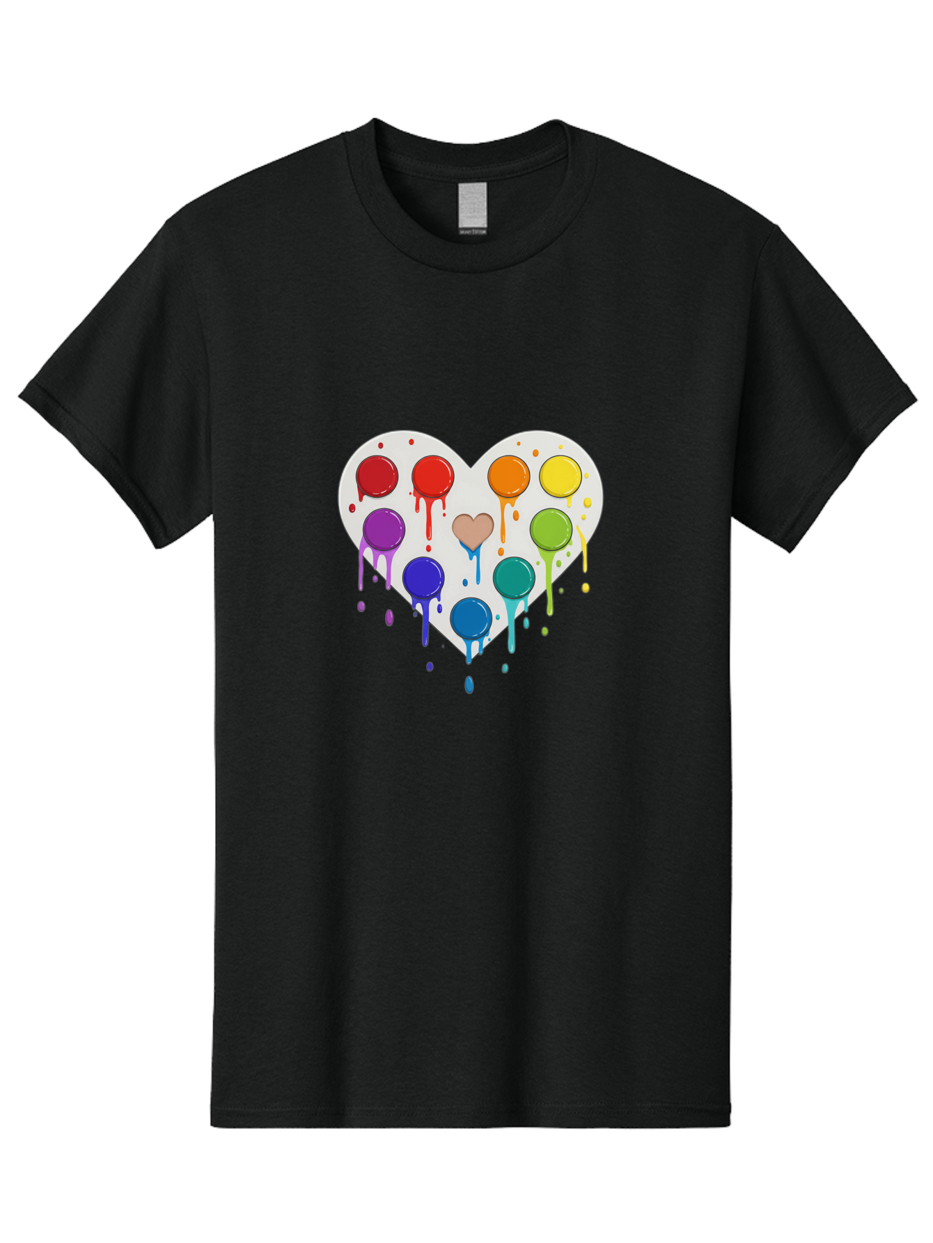 Heart-Paint-Palette Men'S Graphic Tee, 100% Cotton, Comfortable Casual Summer Wear, Machine Washable, Vintage Camera, Old Camera, Antique Camera, Black Camera, Classic Photography, Photography Equipment, Nostalgic Device, Film Camera, Baj490