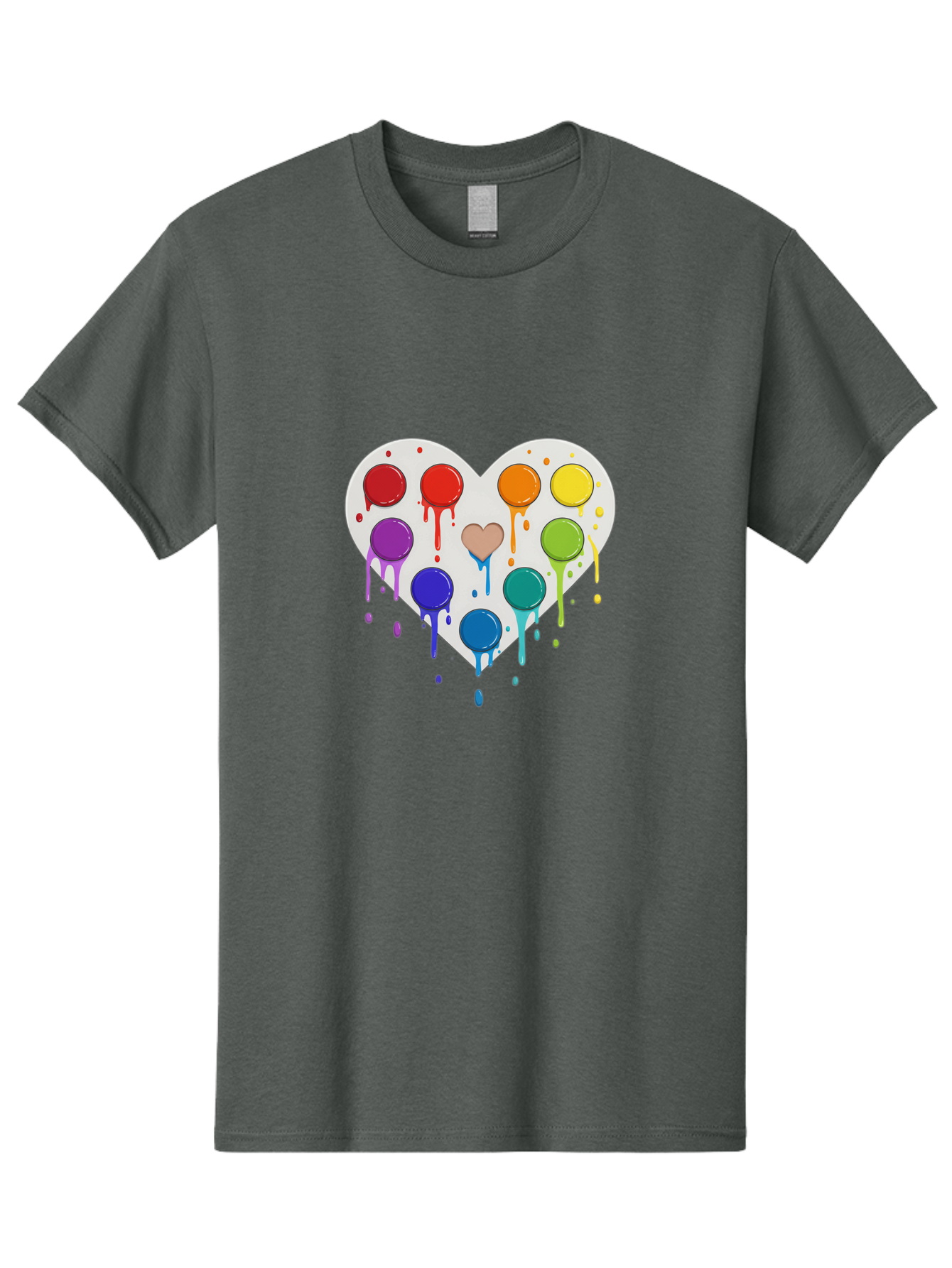 Heart-Paint-Palette Men'S Graphic Tee, 100% Cotton, Comfortable Casual Summer Wear, Machine Washable, Vintage Camera, Old Camera, Antique Camera, Black Camera, Classic Photography, Photography Equipment, Nostalgic Device, Film Camera, Baj490