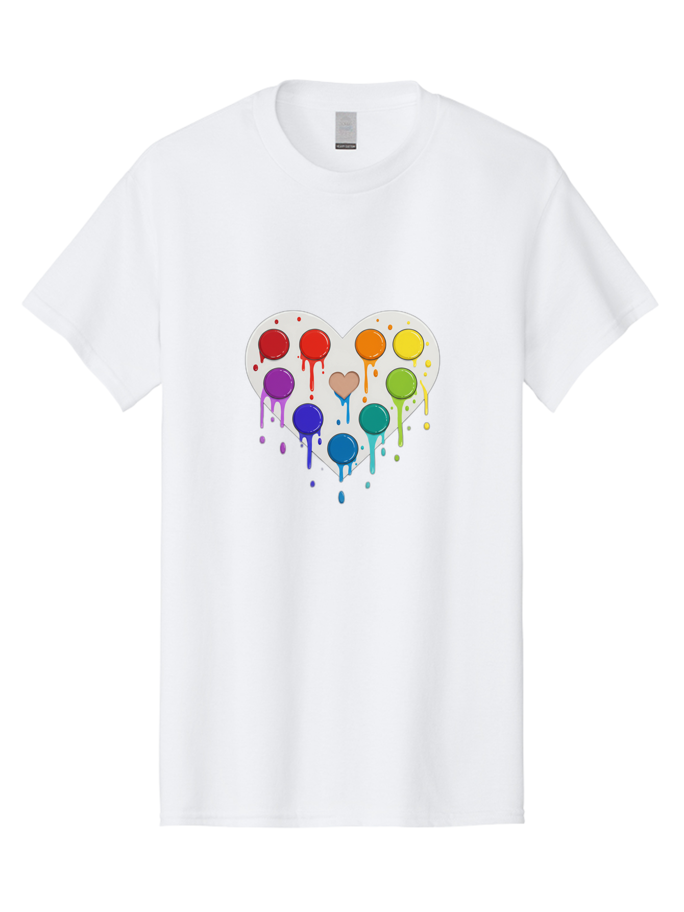 Heart-Paint-Palette Men'S Graphic Tee, 100% Cotton, Comfortable Casual Summer Wear, Machine Washable, Vintage Camera, Old Camera, Antique Camera, Black Camera, Classic Photography, Photography Equipment, Nostalgic Device, Film Camera, Baj490