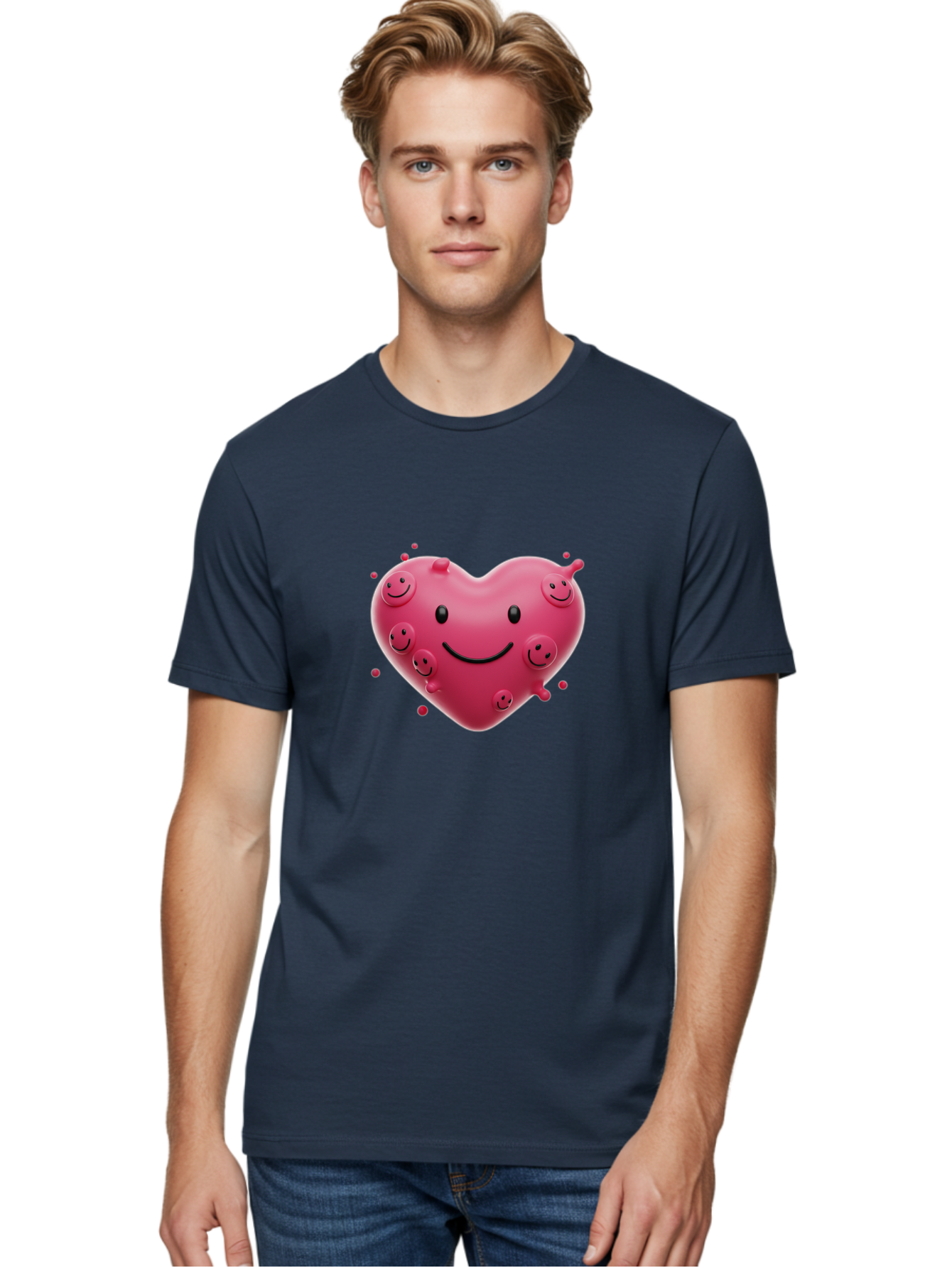 Heart-Smiley-Face Men'S Graphic Tee, 100% Cotton, Comfortable Casual Summer Wear, Machine Washable, Vintage Camera, Old Camera, Antique Camera, Black Camera, Classic Photography, Photography Equipment, Nostalgic Device, Film Camera, Camera Art Baj492