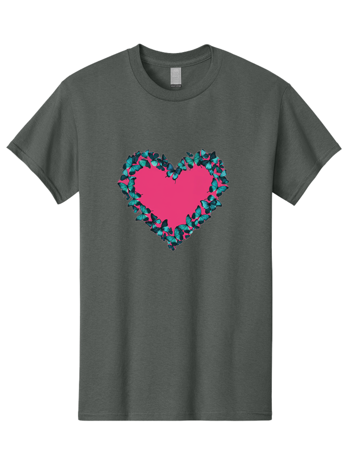 Heart-Surrounded-By-Butterflies Men'S Graphic Tee, 100% Cotton, Comfortable Casual Summer Wear, Machine Washable, Vintage Camera, Old Camera, Antique Camera, Black Camera, Classic Photography, Photography Equipment, Nostalgic Device, Baj494