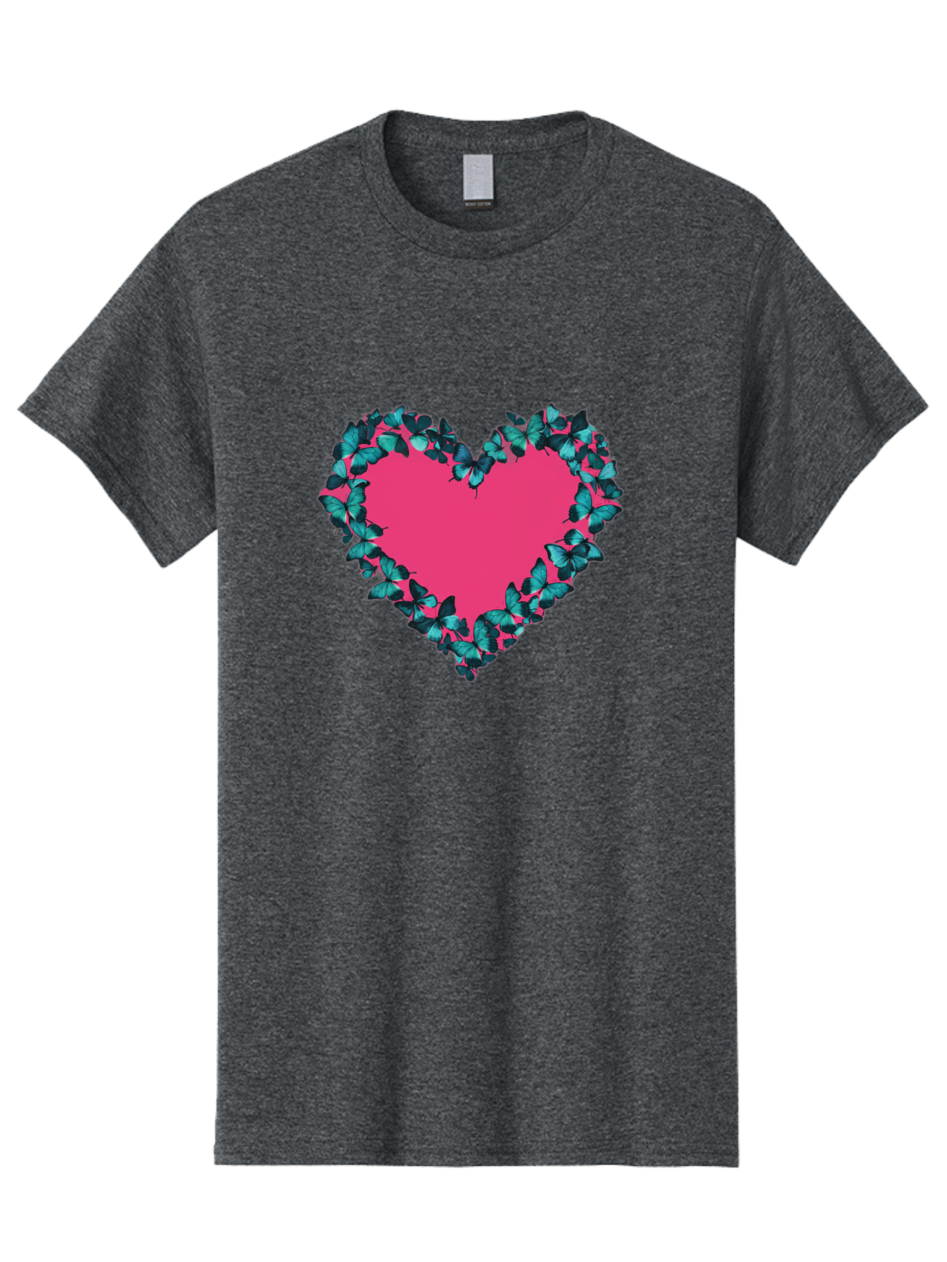 Heart-Surrounded-By-Butterflies Men'S Graphic Tee, 100% Cotton, Comfortable Casual Summer Wear, Machine Washable, Vintage Camera, Old Camera, Antique Camera, Black Camera, Classic Photography, Photography Equipment, Nostalgic Device, Baj494