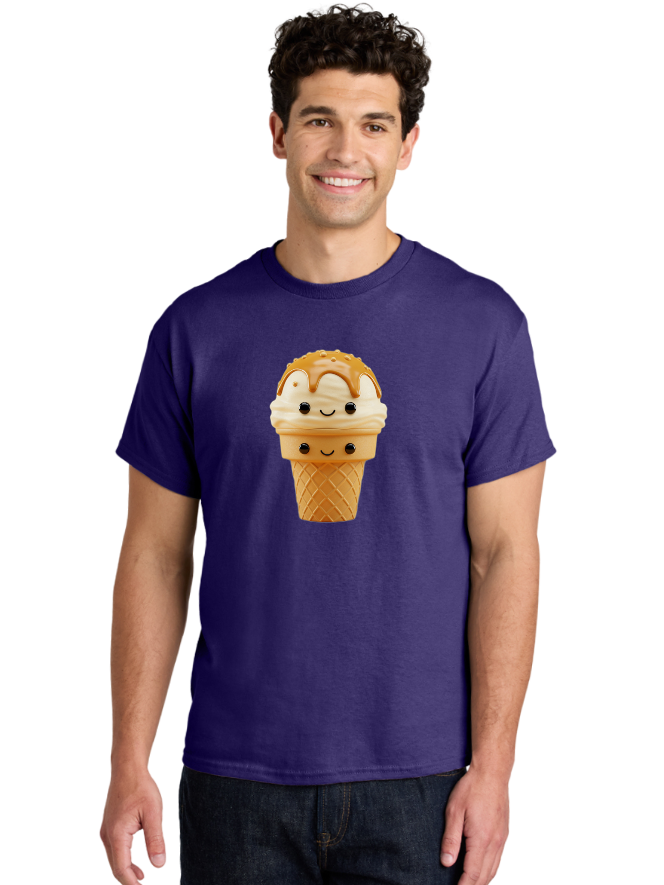 Ice-Cream-Cone-Character Men'S Graphic Tee, 100% Cotton, Comfortable Casual Summer Wear, Machine Washable, Vintage Camera, Old Camera, Antique Camera, Black Camera, Classic Photography, Photography Equipment, Nostalgic Device, Film Camera, Baj502