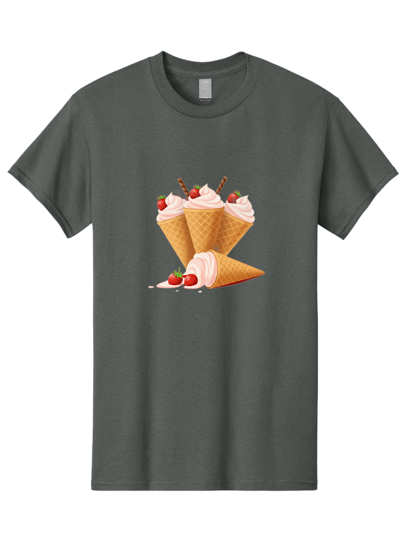 Ice-Cream-Cones-2 Men'S Graphic Tee, 100% Cotton, Comfortable Casual Summer Wear, Machine Washable, Vintage Camera, Old Camera, Antique Camera, Black Camera, Classic Photography, Photography Equipment, Nostalgic Device, Film Camera, Camera Art Baj505