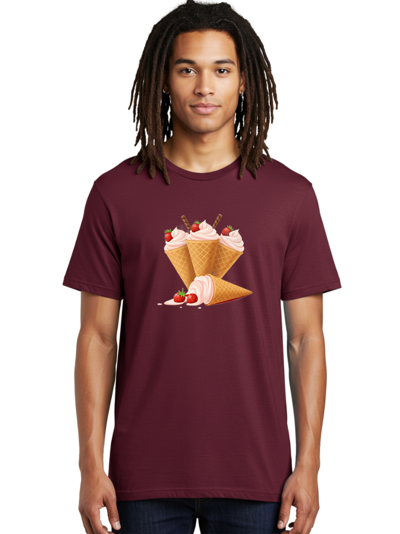 Ice-Cream-Cones-2 Men'S Graphic Tee, 100% Cotton, Comfortable Casual Summer Wear, Machine Washable, Vintage Camera, Old Camera, Antique Camera, Black Camera, Classic Photography, Photography Equipment, Nostalgic Device, Film Camera, Camera Art Baj505
