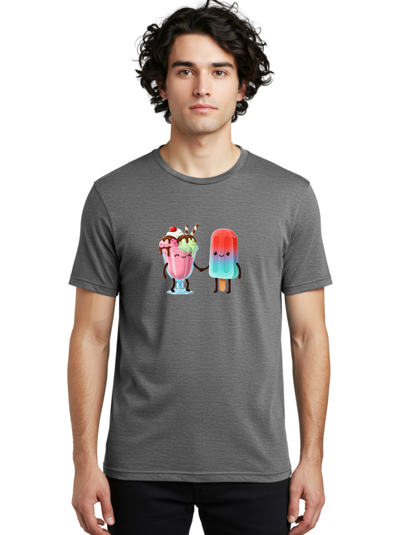 Ice-Cream-Friends-1 Men'S Graphic Tee, 100% Cotton, Comfortable Casual Summer Wear, Machine Washable, Vintage Camera, Old Camera, Antique Camera, Black Camera, Classic Photography, Photography Equipment, Nostalgic Device, Film Camera, Baj508