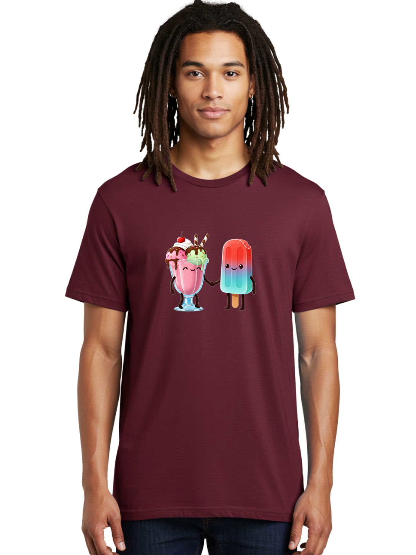 Ice-Cream-Friends-1 Men'S Graphic Tee, 100% Cotton, Comfortable Casual Summer Wear, Machine Washable, Vintage Camera, Old Camera, Antique Camera, Black Camera, Classic Photography, Photography Equipment, Nostalgic Device, Film Camera, Baj508