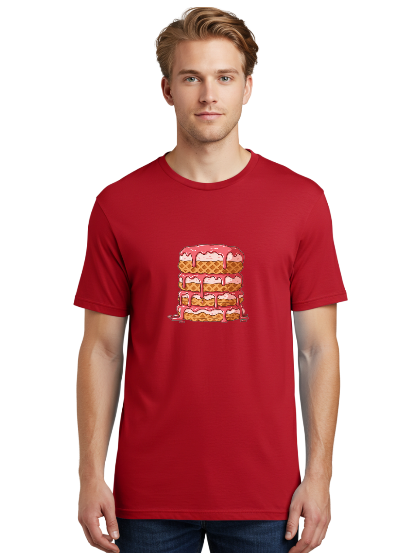 Ice-Cream-Waffle-Sandwich Men'S Graphic Tee, 100% Cotton, Comfortable Casual Summer Wear, Machine Washable, Vintage Camera, Old Camera, Antique Camera, Black Camera, Classic Photography, Photography Equipment, Nostalgic Device, Film Camera, Baj511