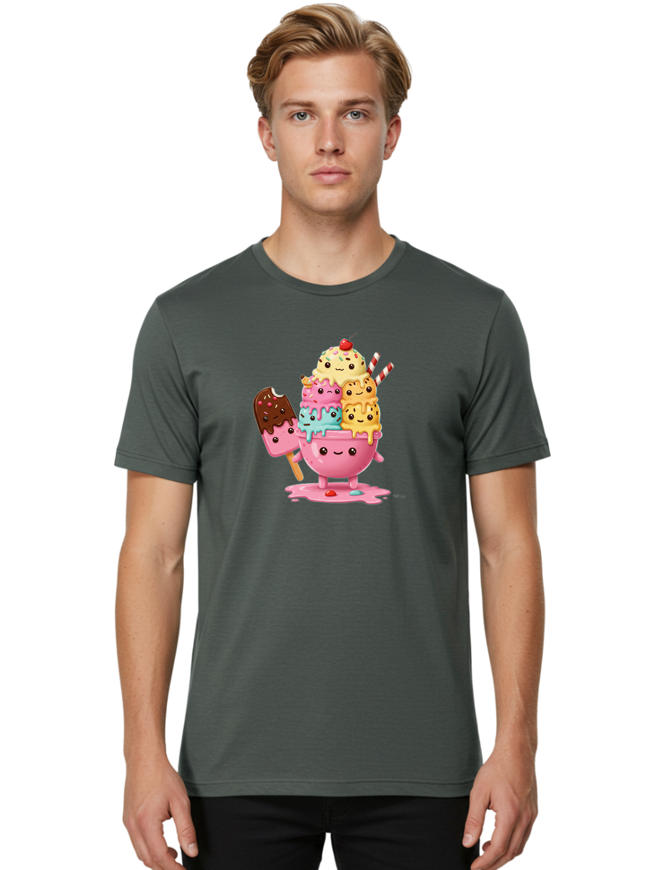 Ice-Cream Men'S Graphic Tee, 100% Cotton, Comfortable Casual Summer Wear, Machine Washable, Vintage Camera, Old Camera, Antique Camera, Black Camera, Classic Photography, Photography Equipment, Nostalgic Device, Film Camera, Camera Art Baj512