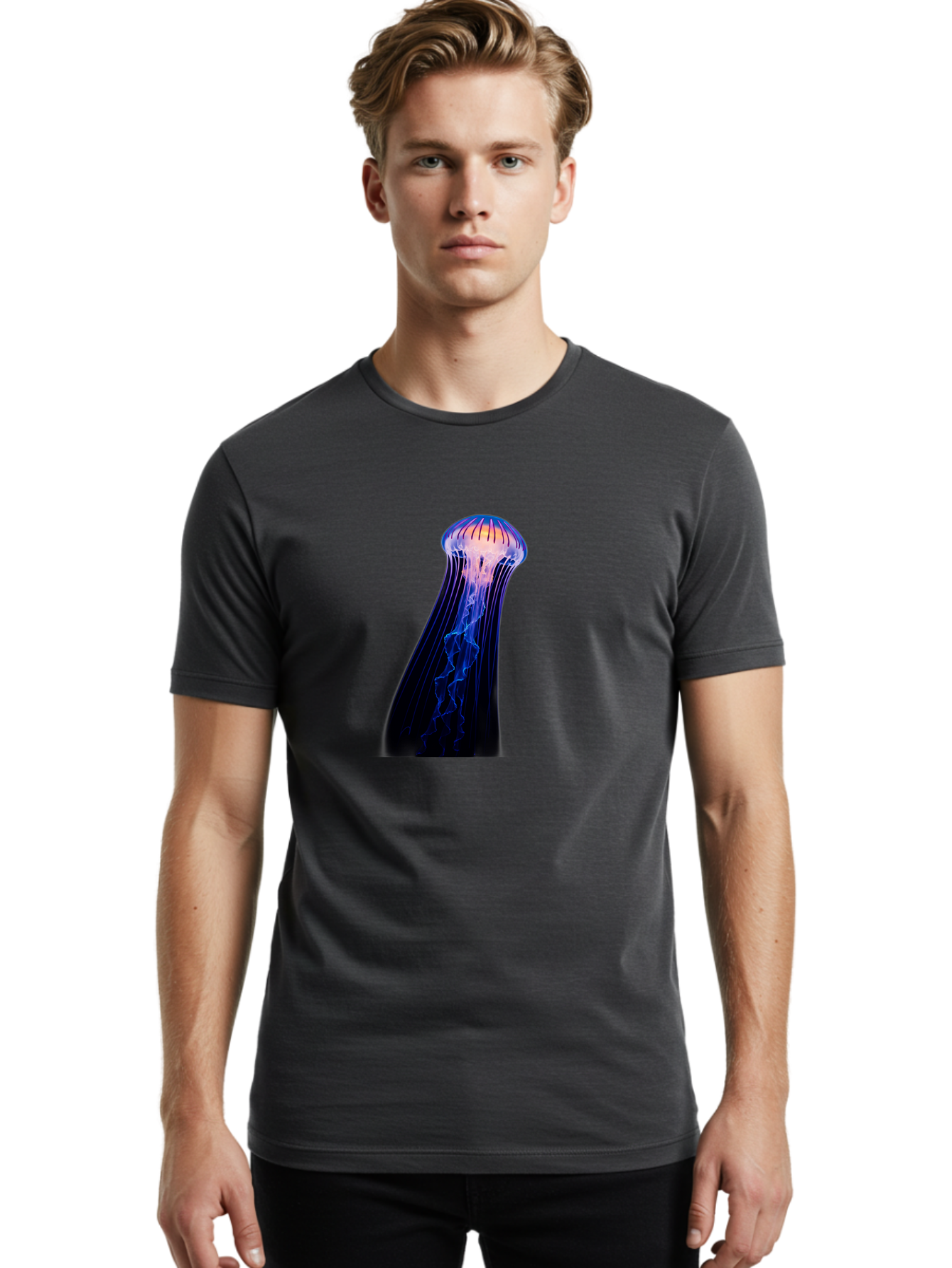 Jellyfish-5 Men'S Graphic Tee, 100% Cotton, Comfortable Casual Summer Wear, Machine Washable, Vintage Camera, Old Camera, Antique Camera, Black Camera, Classic Photography, Photography Equipment, Nostalgic Device, Film Camera, Camera Art Baj518