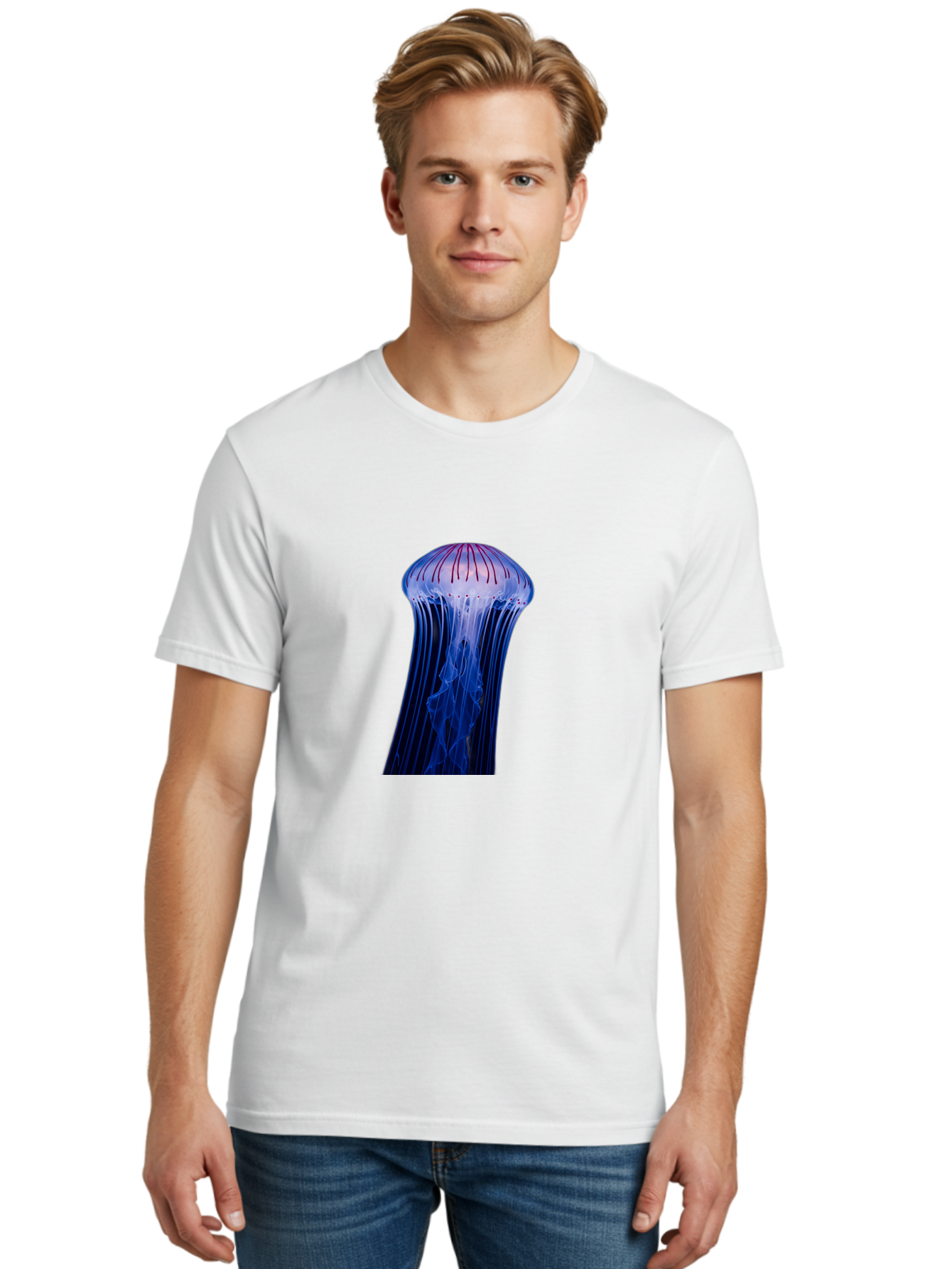 Jellyfish-8 Men'S Graphic Tee, 100% Cotton, Comfortable Casual Summer Wear, Machine Washable, Vintage Camera, Old Camera, Antique Camera, Black Camera, Classic Photography, Photography Equipment, Nostalgic Device, Film Camera, Camera Art Baj521