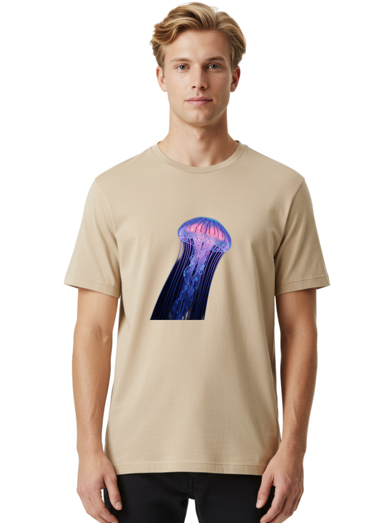 Jellyfish-9 Men'S Graphic Tee, 100% Cotton, Comfortable Casual Summer Wear, Machine Washable, Vintage Camera, Old Camera, Antique Camera, Black Camera, Classic Photography, Photography Equipment, Nostalgic Device, Film Camera, Camera Art Baj522