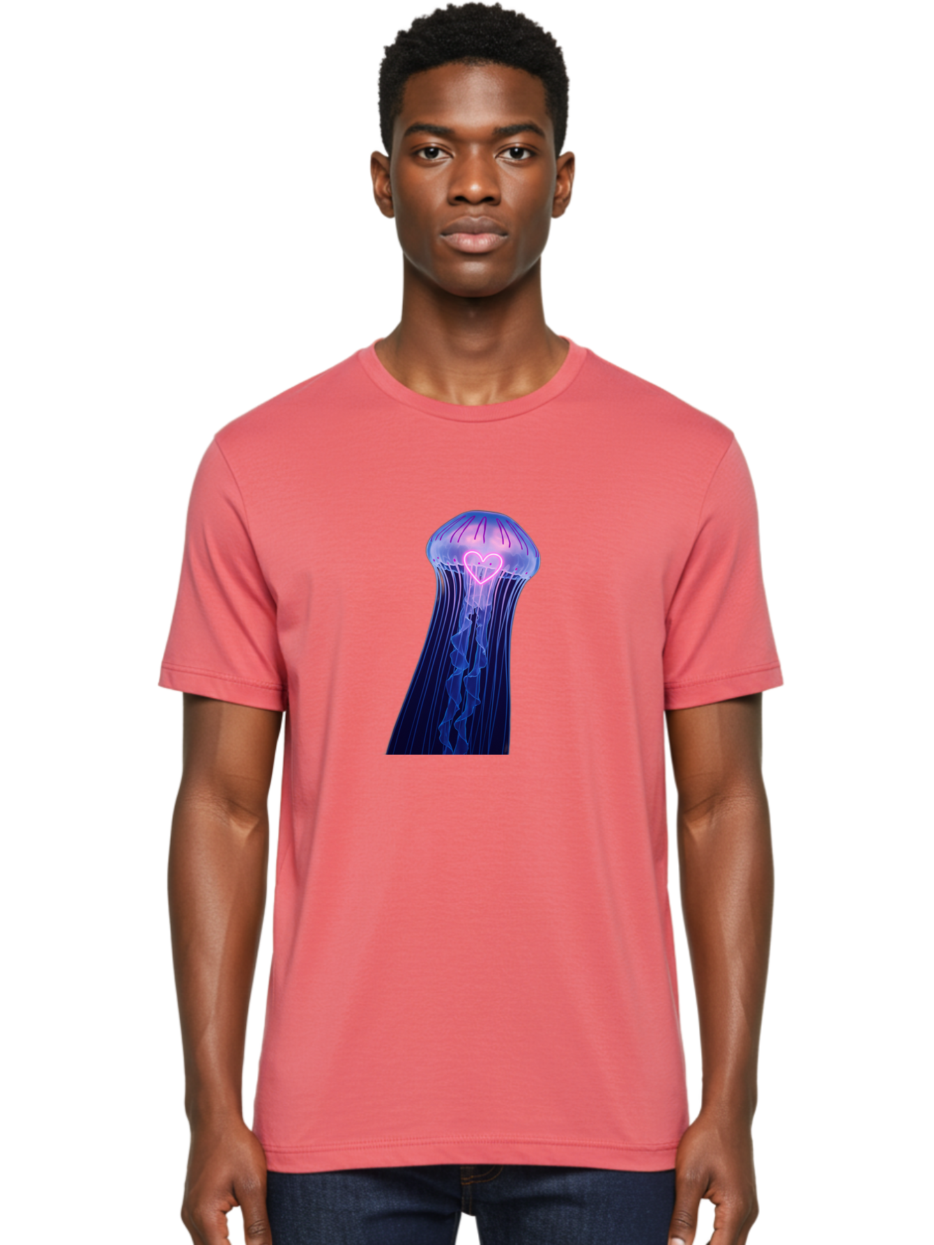 Jellyfish-Heart Men'S Graphic Tee, 100% Cotton, Comfortable Casual Summer Wear, Machine Washable, Vintage Camera, Old Camera, Antique Camera, Black Camera, Classic Photography, Photography Equipment, Nostalgic Device, Film Camera, Camera Art Baj523