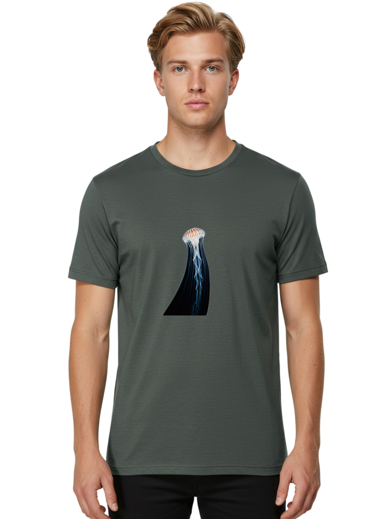 Jellyfish-Tentacle Men'S Graphic Tee, 100% Cotton, Comfortable Casual Summer Wear, Machine Washable, Vintage Camera, Old Camera, Antique Camera, Black Camera, Classic Photography, Photography Equipment, Nostalgic Device, Film Camera, Baj526