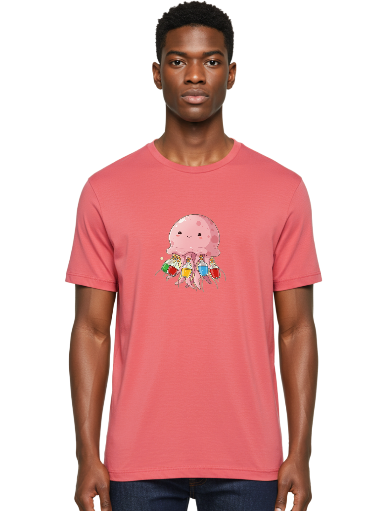 Jellyfish-With-Potion-Bottles Men'S Graphic Tee, 100% Cotton, Comfortable Casual Summer Wear, Machine Washable, Vintage Camera, Old Camera, Antique Camera, Black Camera, Classic Photography, Photography Equipment, Nostalgic Device, Baj528