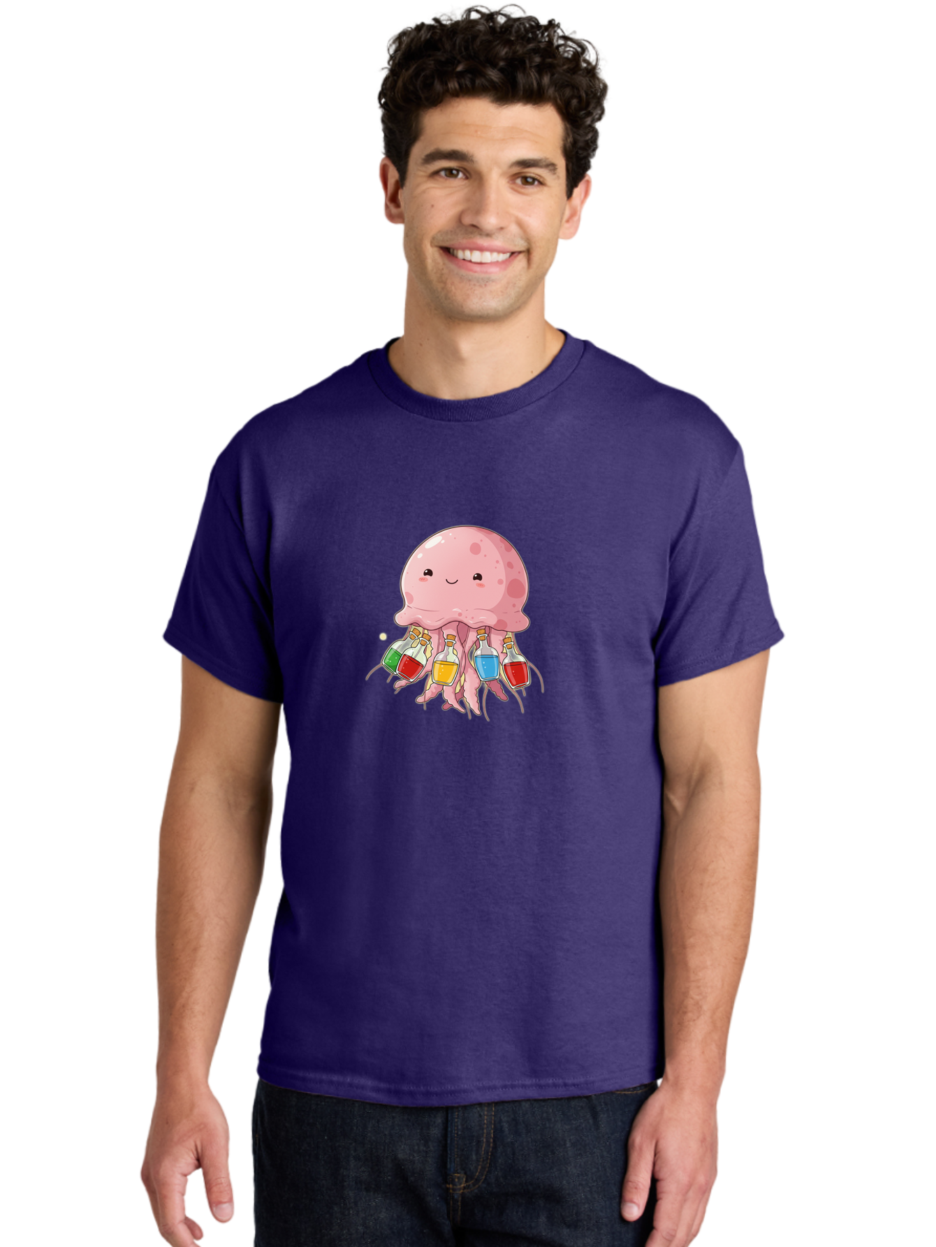 Jellyfish-With-Potion-Bottles Men'S Graphic Tee, 100% Cotton, Comfortable Casual Summer Wear, Machine Washable, Vintage Camera, Old Camera, Antique Camera, Black Camera, Classic Photography, Photography Equipment, Nostalgic Device, Baj528