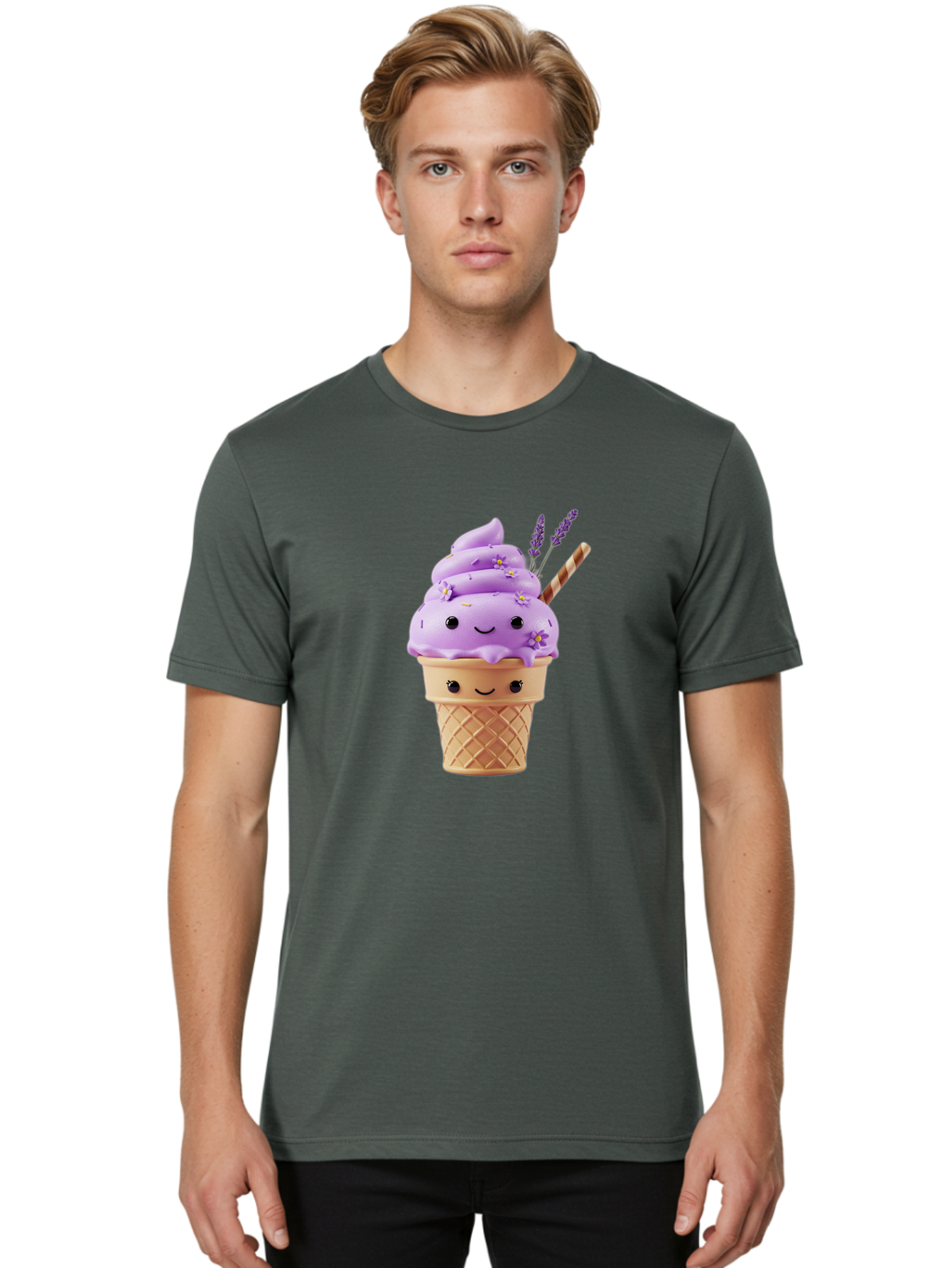 Lavender-Ice-Cream Men'S Graphic Tee, 100% Cotton, Comfortable Casual Summer Wear, Machine Washable, Vintage Camera, Old Camera, Antique Camera, Black Camera, Classic Photography, Photography Equipment, Nostalgic Device, Film Camera, Baj561