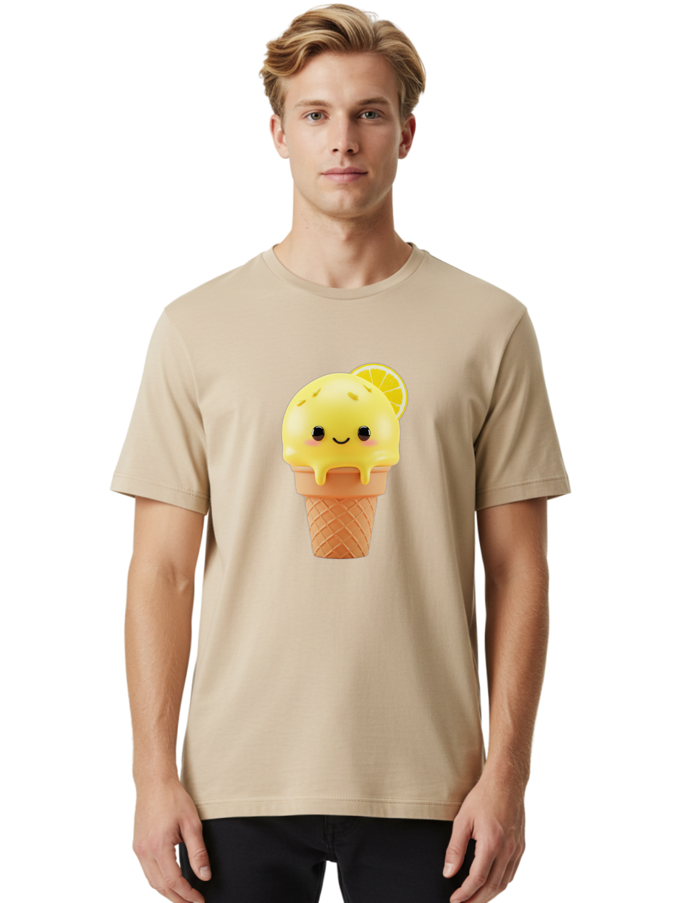 Lemon-Ice-Cream-Cone Men'S Graphic Tee, 100% Cotton, Comfortable Casual Summer Wear, Machine Washable, Vintage Camera, Old Camera, Antique Camera, Black Camera, Classic Photography, Photography Equipment, Nostalgic Device, Film Camera, Baj564