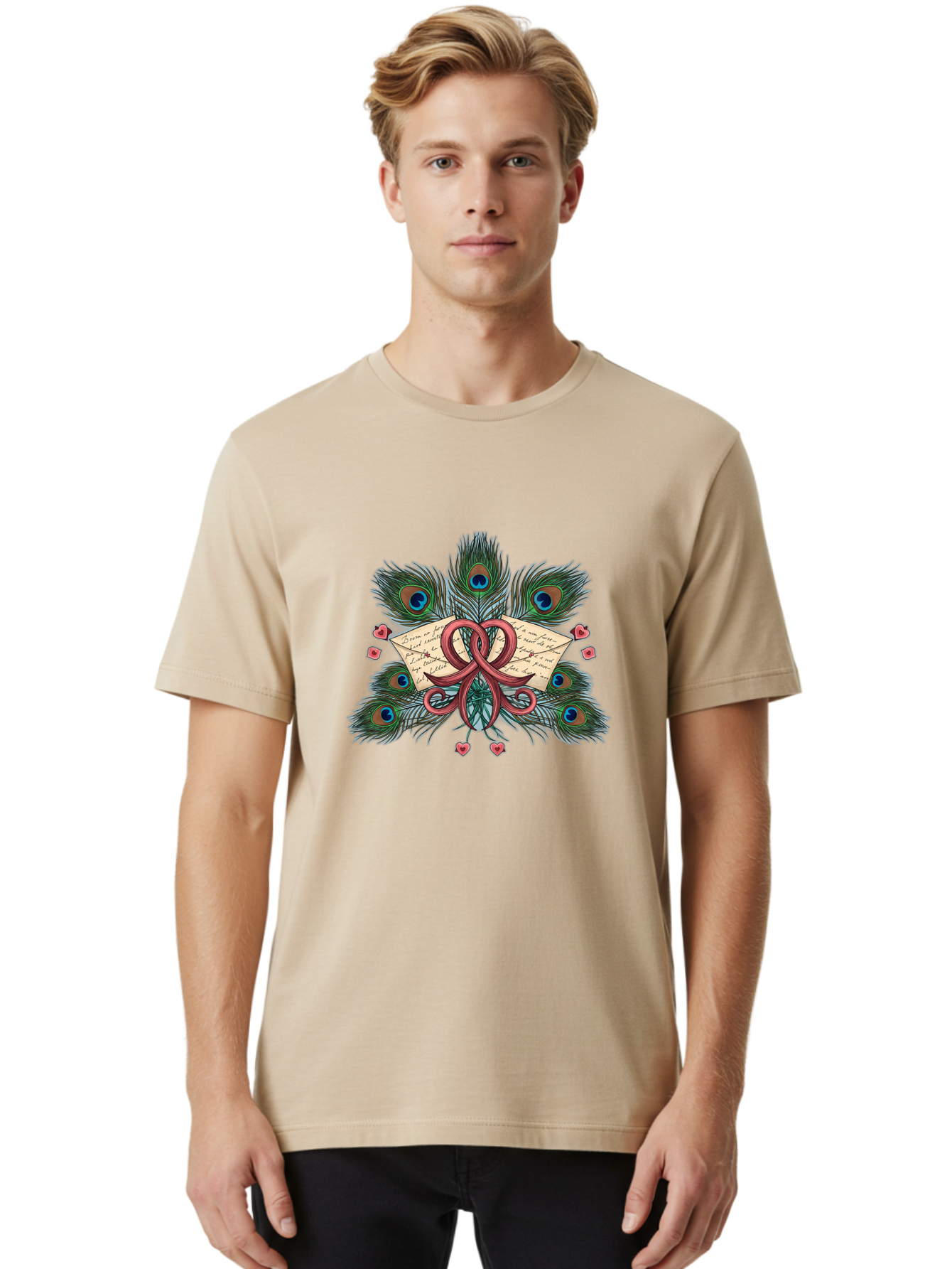 Love-Letter-Peacock-Feathers Men'S Graphic Tee, 100% Cotton, Comfortable Casual Summer Wear, Machine Washable, Vintage Camera, Old Camera, Antique Camera, Black Camera, Classic Photography, Photography Equipment, Nostalgic Device, Film Camera, Baj567