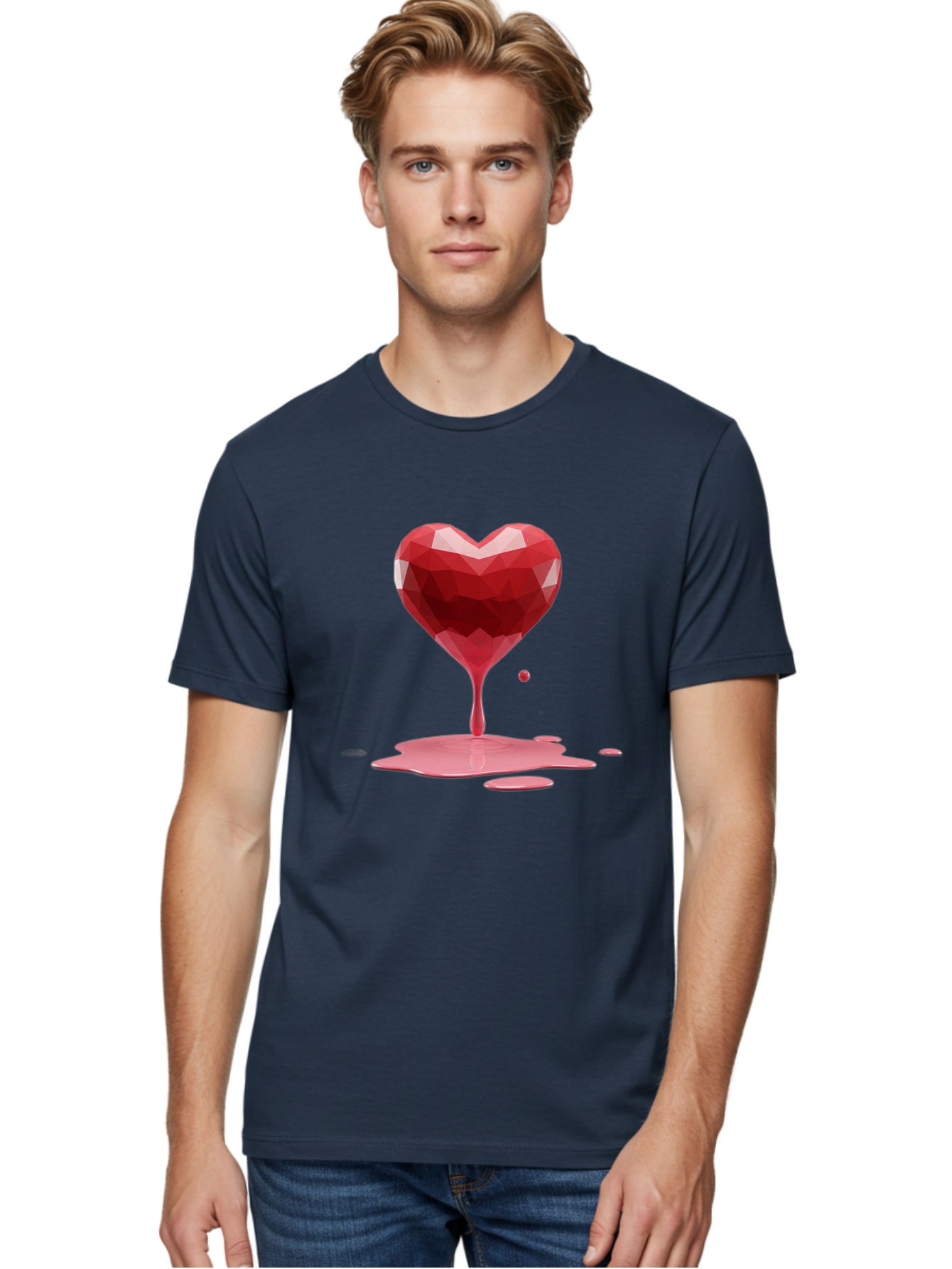 Melting-Heart-4 Men'S Graphic Tee, 100% Cotton, Comfortable Casual Summer Wear, Machine Washable, Vintage Camera, Old Camera, Antique Camera, Black Camera, Classic Photography, Photography Equipment, Nostalgic Device, Film Camera, Camera Art Baj582