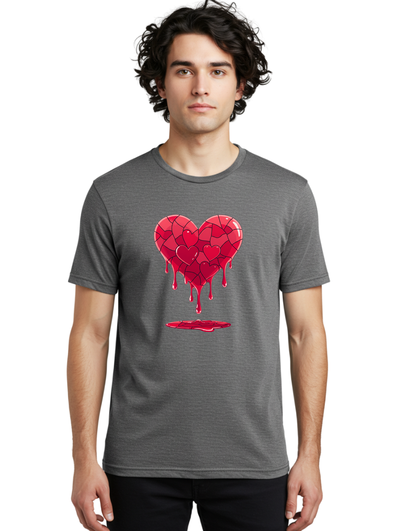 Melting-Heart-7 Men'S Graphic Tee, 100% Cotton, Comfortable Casual Summer Wear, Machine Washable, Vintage Camera, Old Camera, Antique Camera, Black Camera, Classic Photography, Photography Equipment, Nostalgic Device, Film Camera, Camera Art Baj585