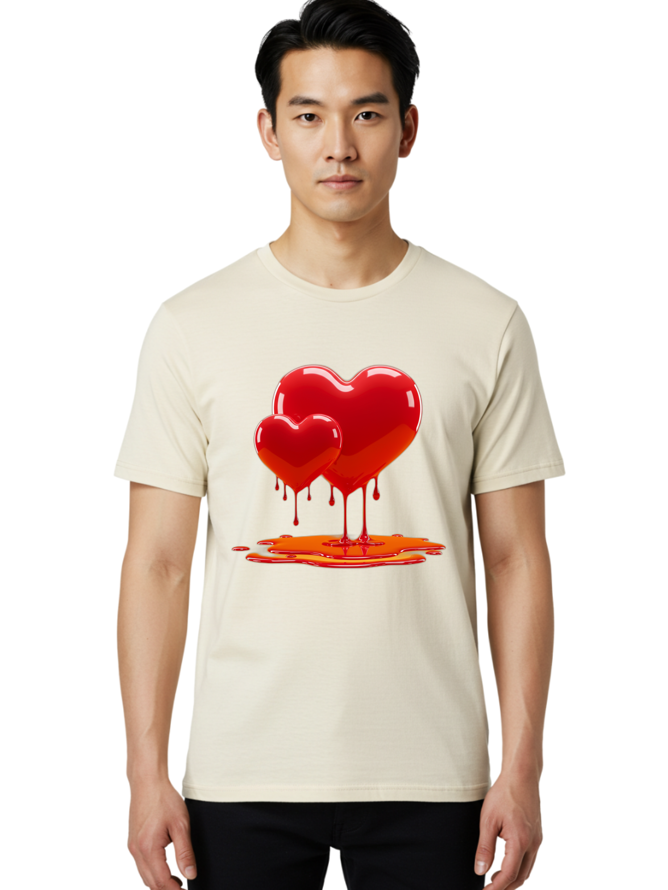 Melting-Heart-9 Men'S Graphic Tee, 100% Cotton, Comfortable Casual Summer Wear, Machine Washable, Vintage Camera, Old Camera, Antique Camera, Black Camera, Classic Photography, Photography Equipment, Nostalgic Device, Film Camera, Camera Art Baj587