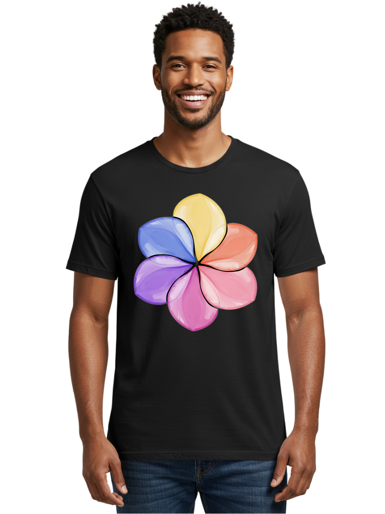 Multicolored-Flower Men'S Graphic Tee, 100% Cotton, Comfortable Casual Summer Wear, Machine Washable, Vintage Camera, Old Camera, Antique Camera, Black Camera, Classic Photography, Photography Equipment, Nostalgic Device, Film Camera, Baj595